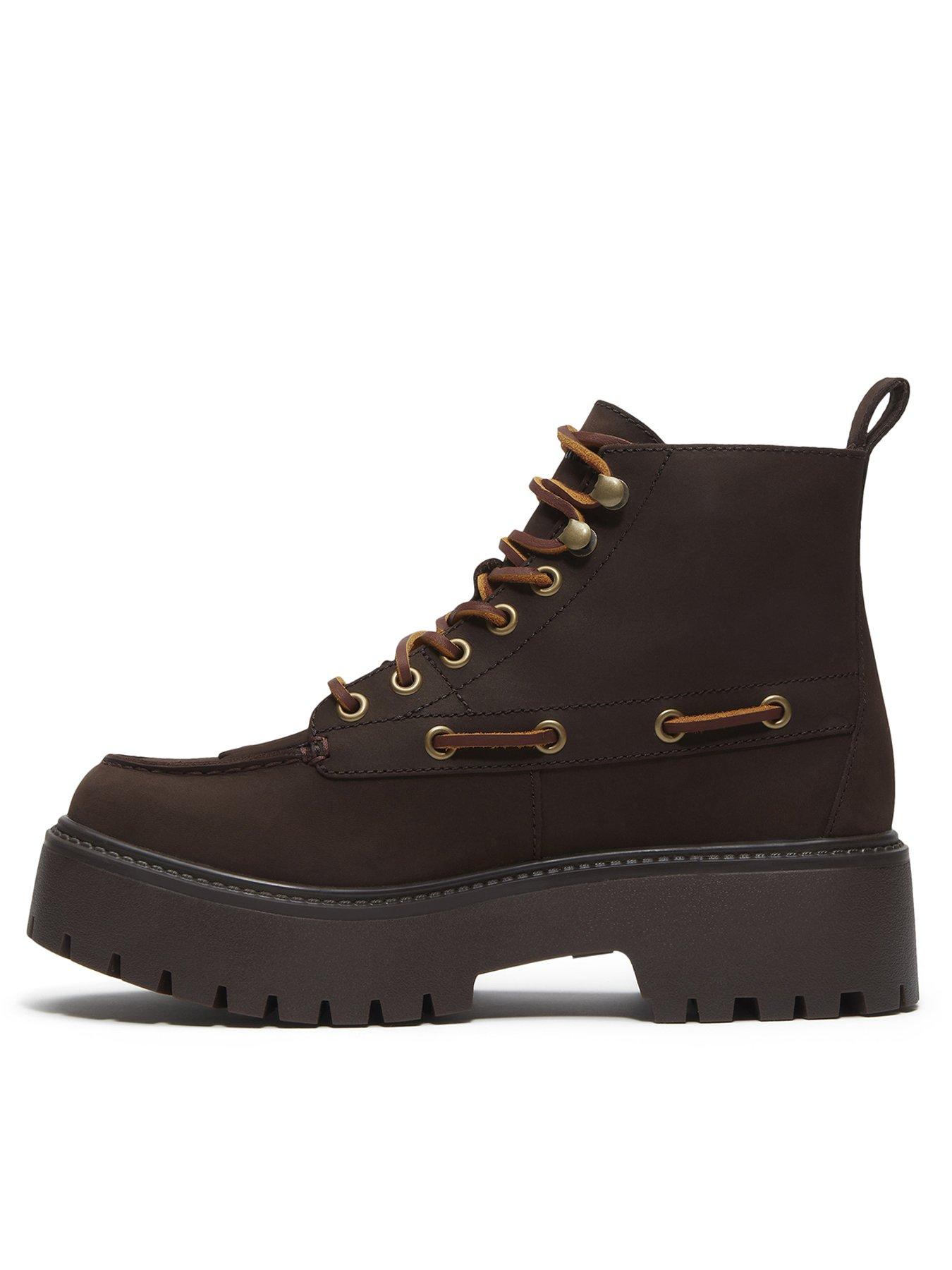 Image 6 of 7 of Timberland Womens Stone Street Lace Up Chunky Lug Sole Boots - Brown