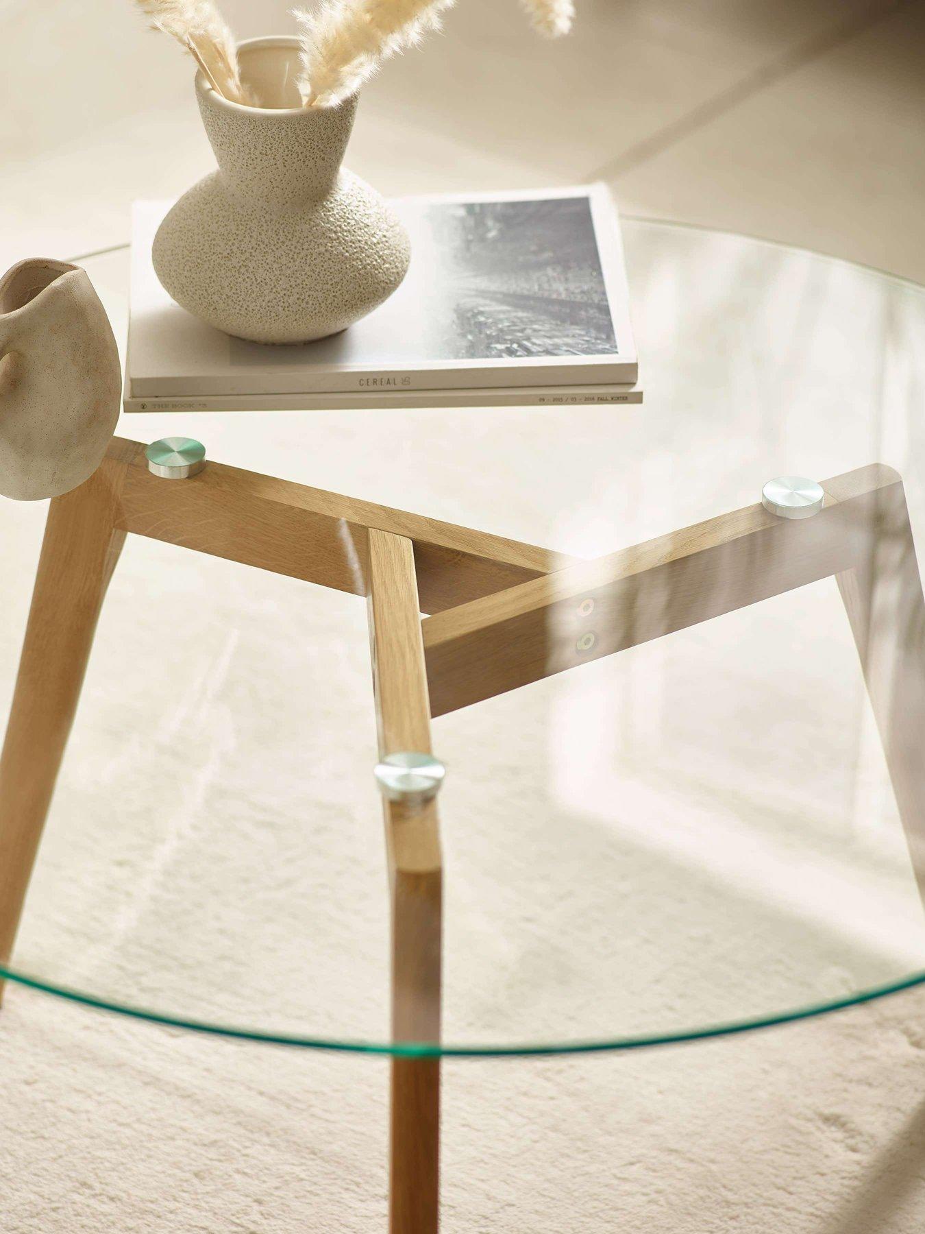Image 4 of 7 of Julian Bowen Bryant Round Glass Coffee Table