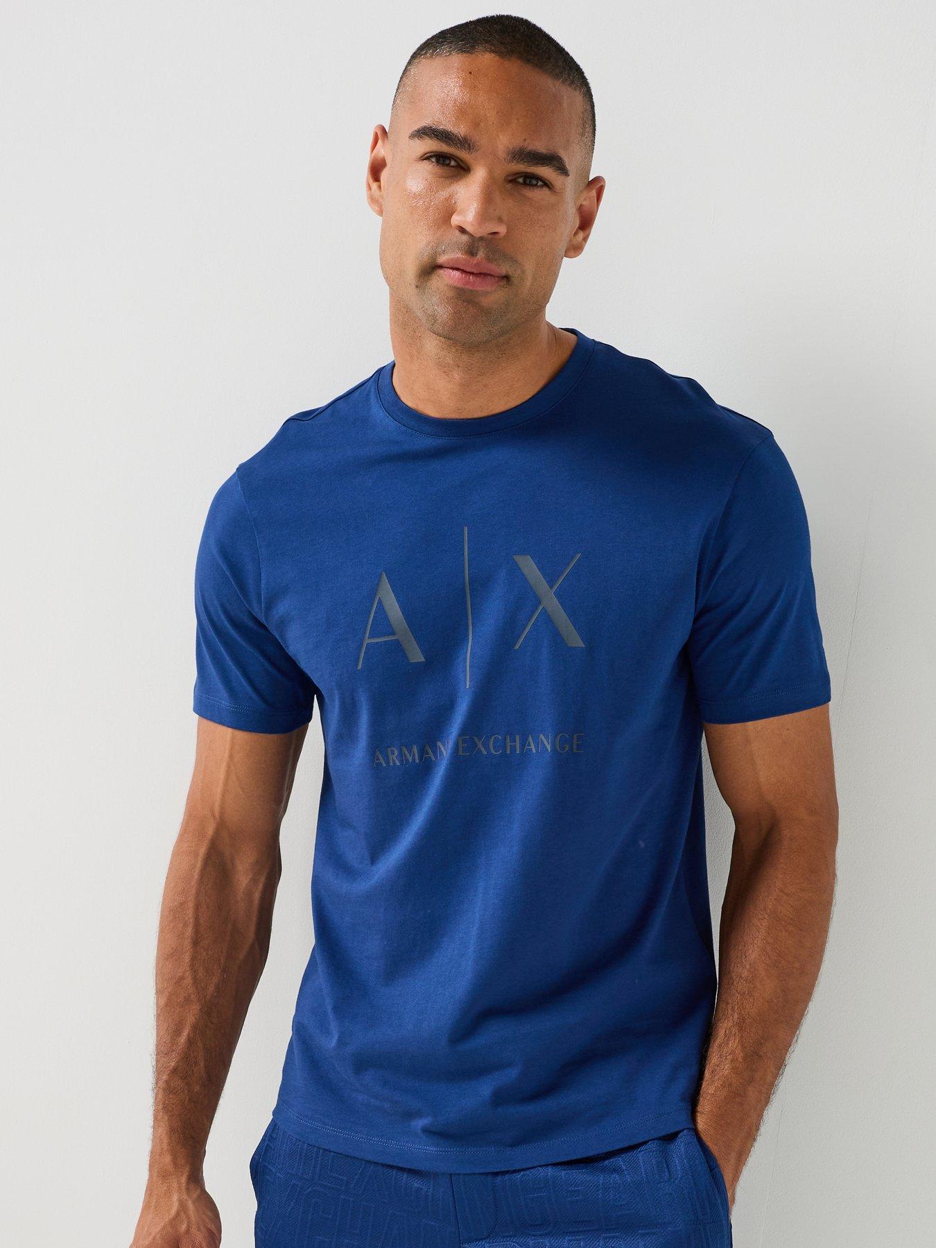 Armani Exchange Slim Fit Ax Chest Logo T-Shirt - Bright Blue