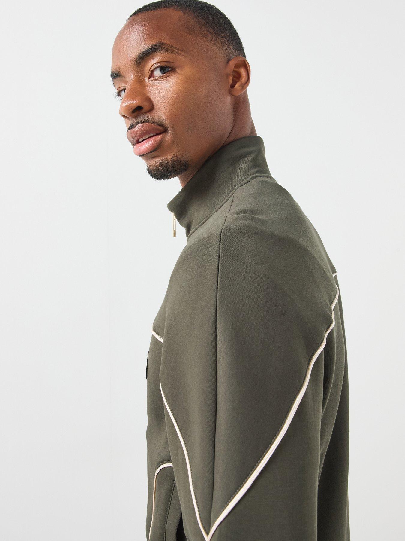 Image 5 of 6 of Armani Exchange Circle Badge Logo Piped Track Top - Black