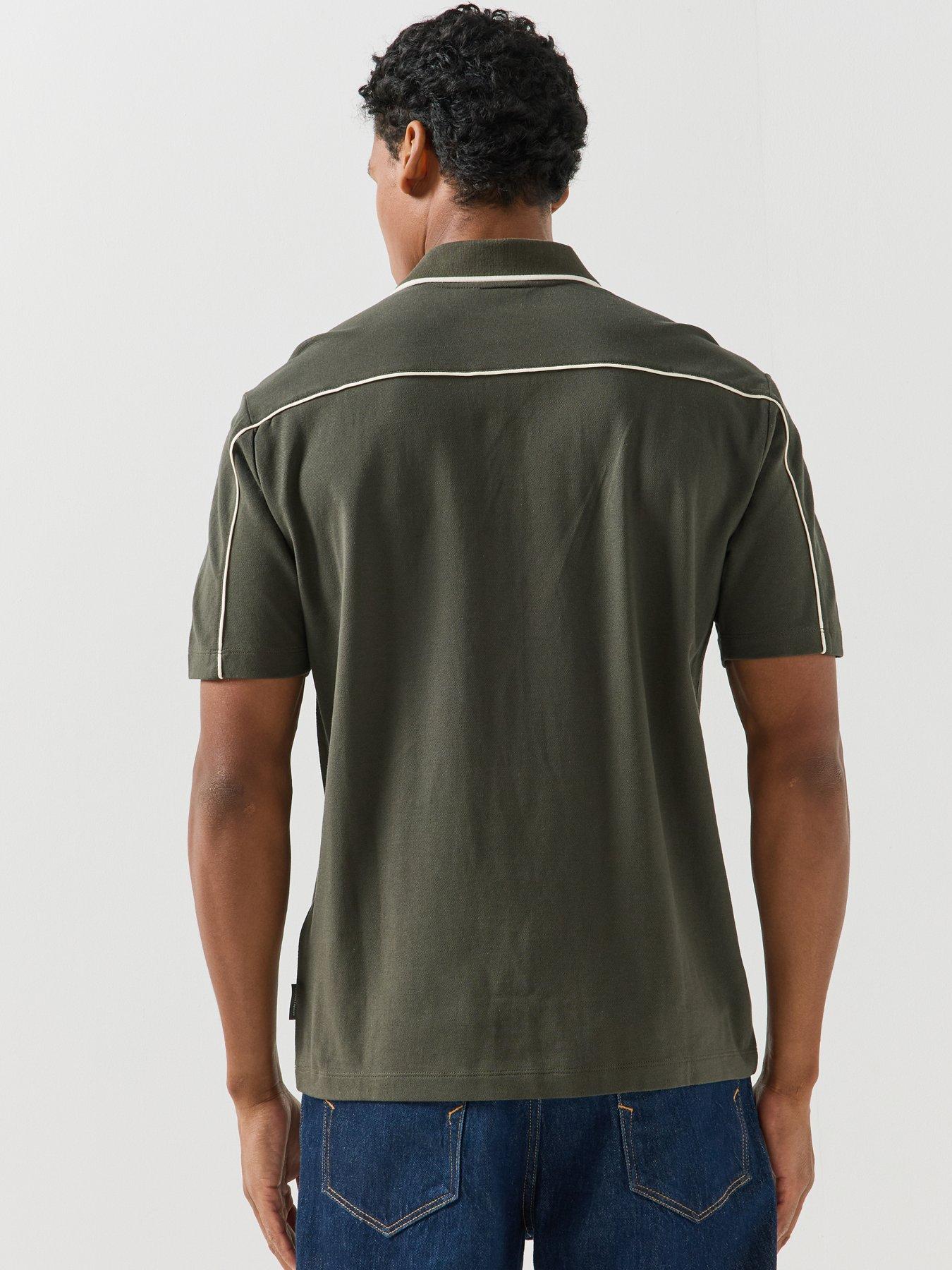 Image 2 of 5 of Armani Exchange Piped Polo Shirt - Black