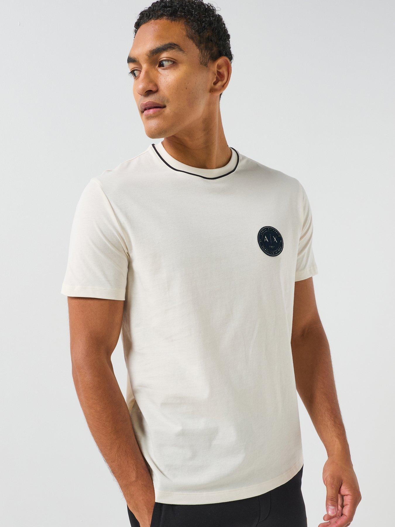 Armani Exchange Armani Exchange Flock Badge Logo T-shirt - Off White