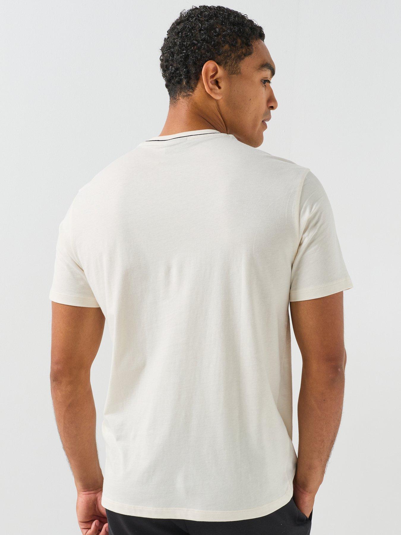 Image 2 of 6 of Armani Exchange Flock Badge Logo T-Shirt - Off White