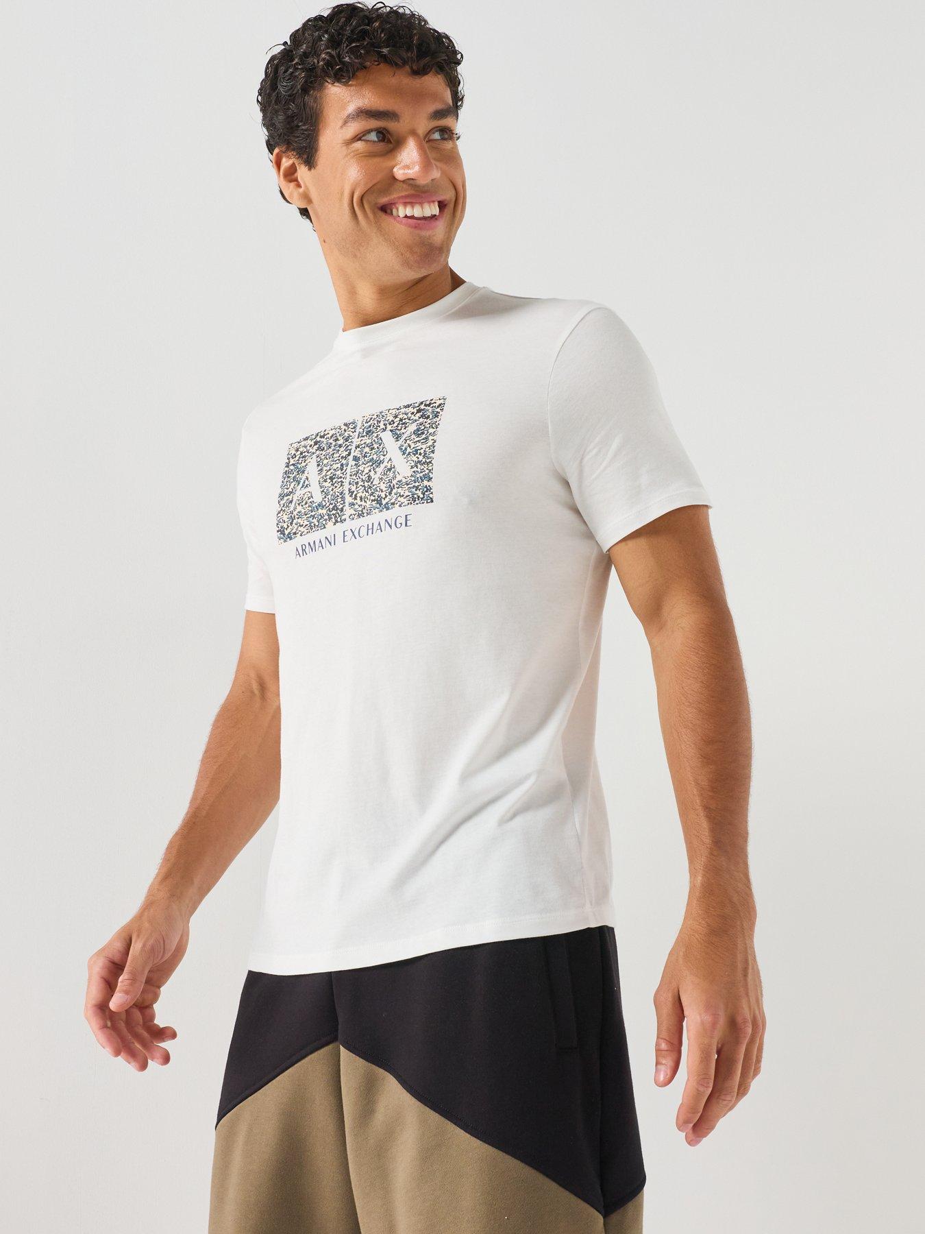 Image 3 of 5 of Armani Exchange Large Box Logo T-Shirt - Off White