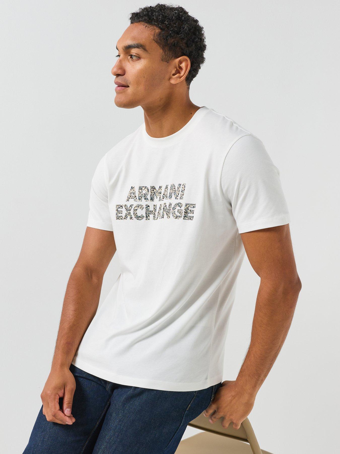 Armani Exchange Armani Exchange Splatter Large Logo T-shirt - Off White