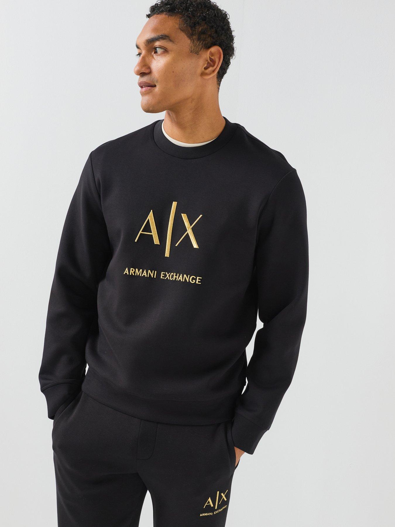 Armani Exchange Armani Exchange Black  &  Gold Logo Sweatshirt - Black