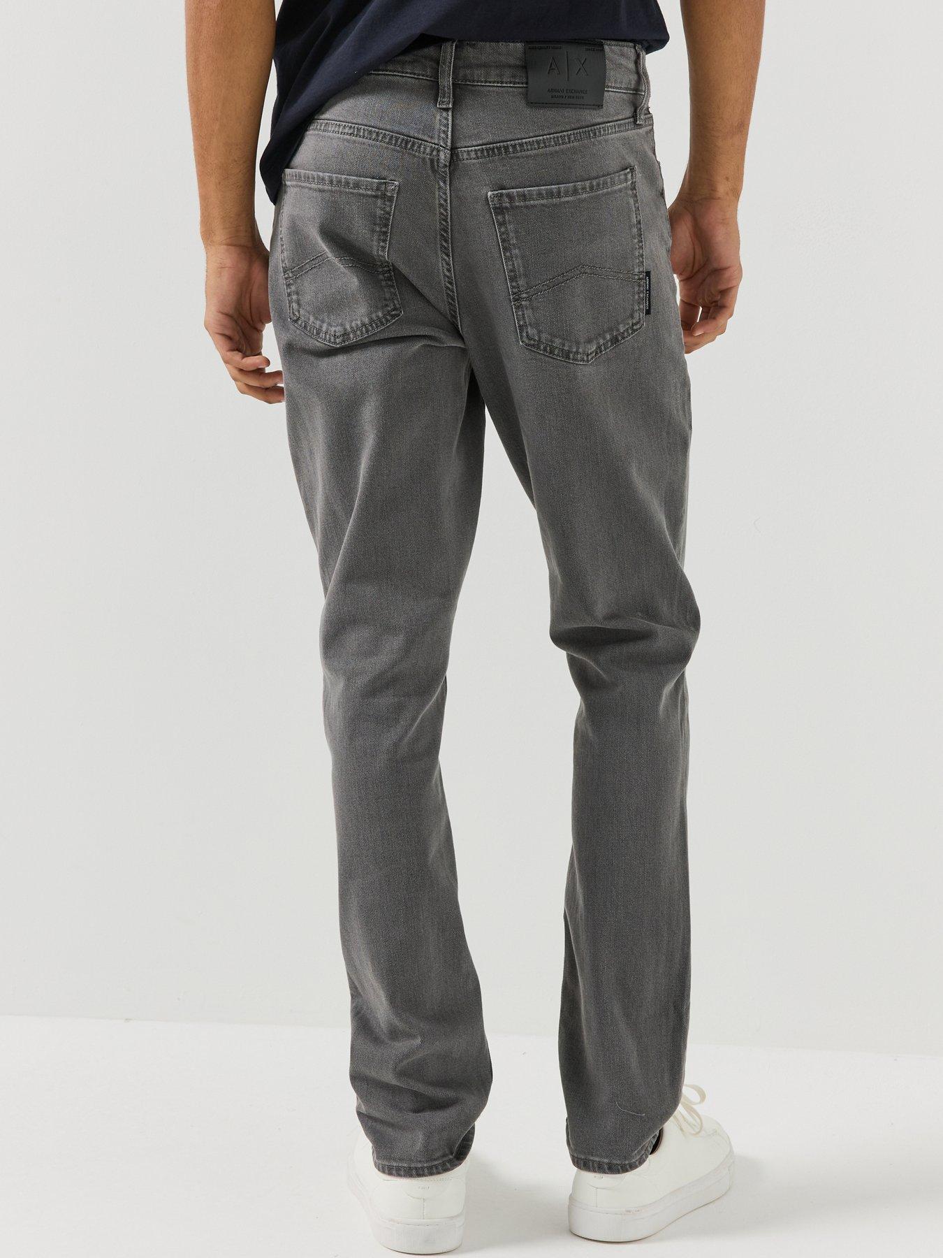 Image 2 of 5 of Armani Exchange Mens Slim Fit Stretch Jeans - Light Grey