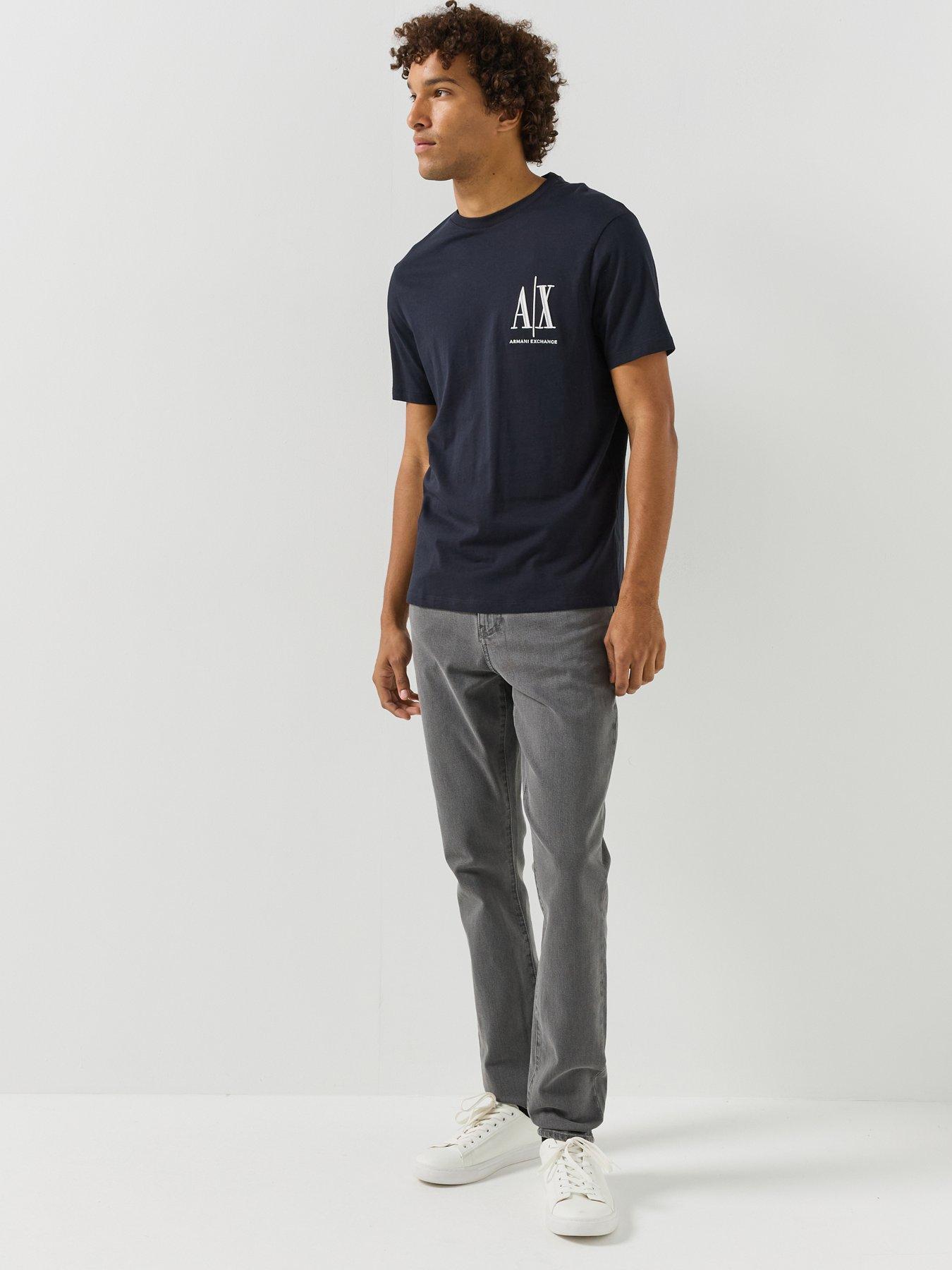 Image 3 of 5 of Armani Exchange Mens Slim Fit Stretch Jeans - Light Grey