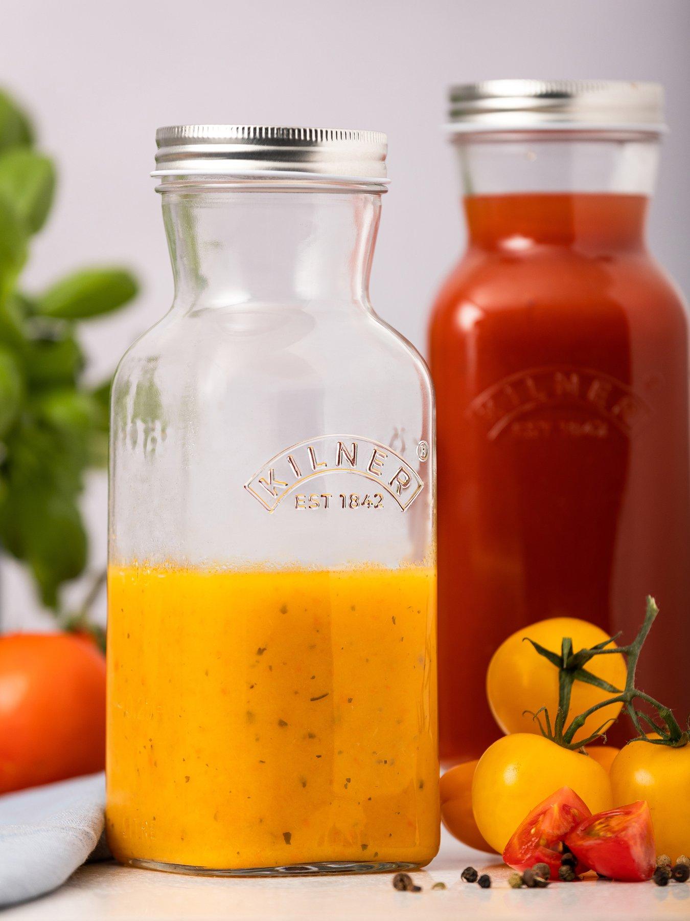 KILNER Set Of 2 Juice  &  Sauce Bottles 1l