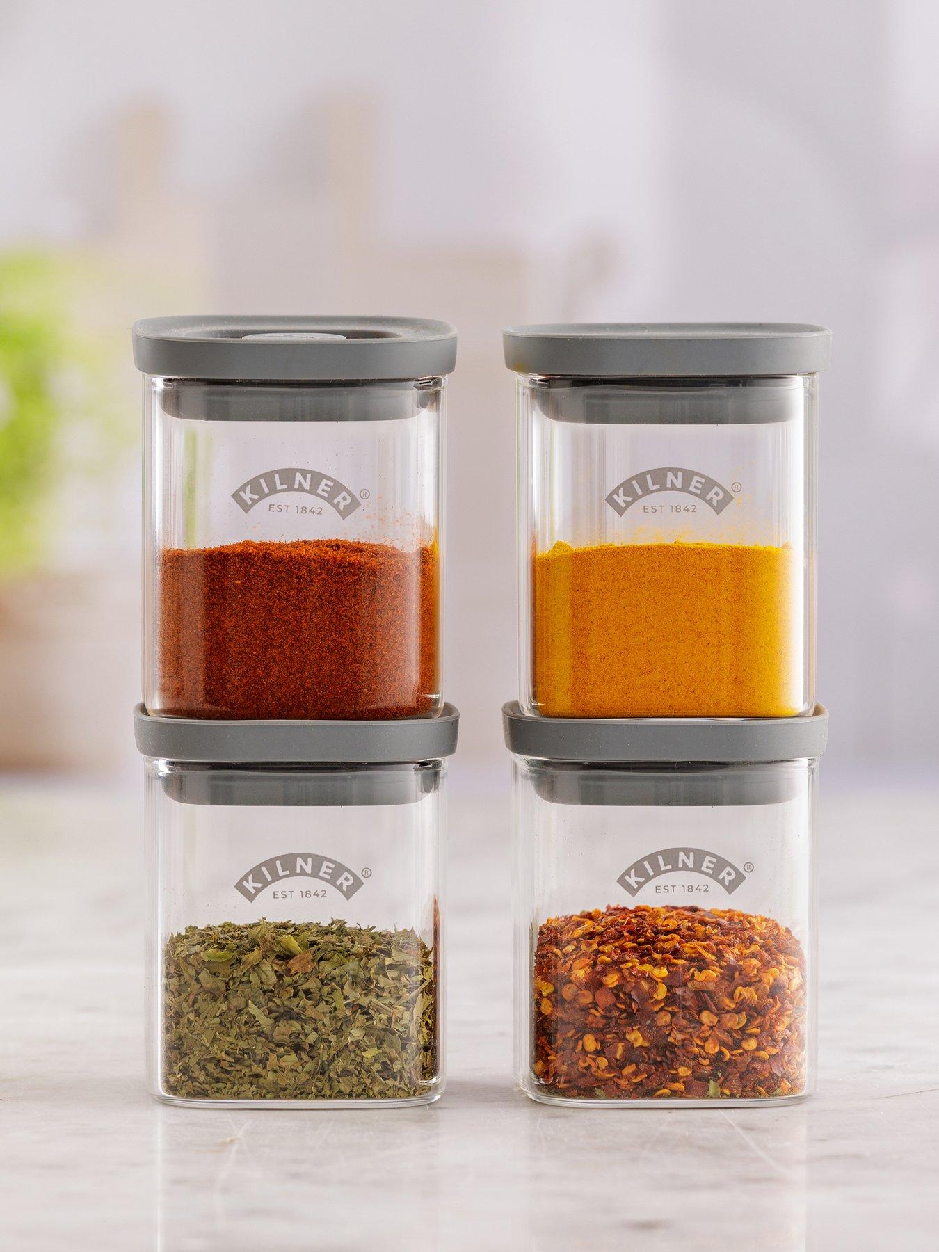 KILNER Fresh Storage 12pce Spice Jar Set 0.16 Litre