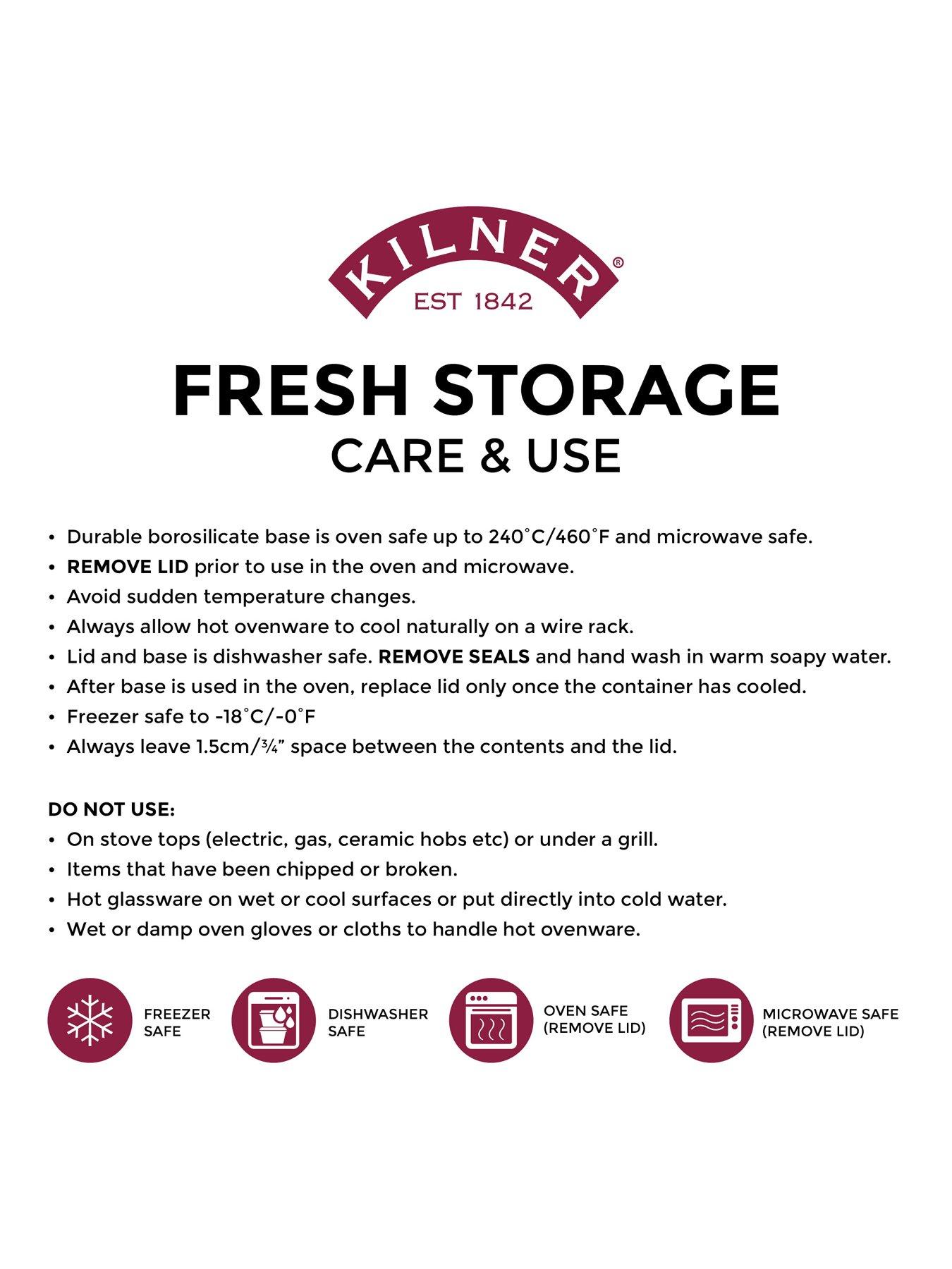 Image 6 of 6 of KILNER New Fresh Storage Square 0.8 L Set Of 3