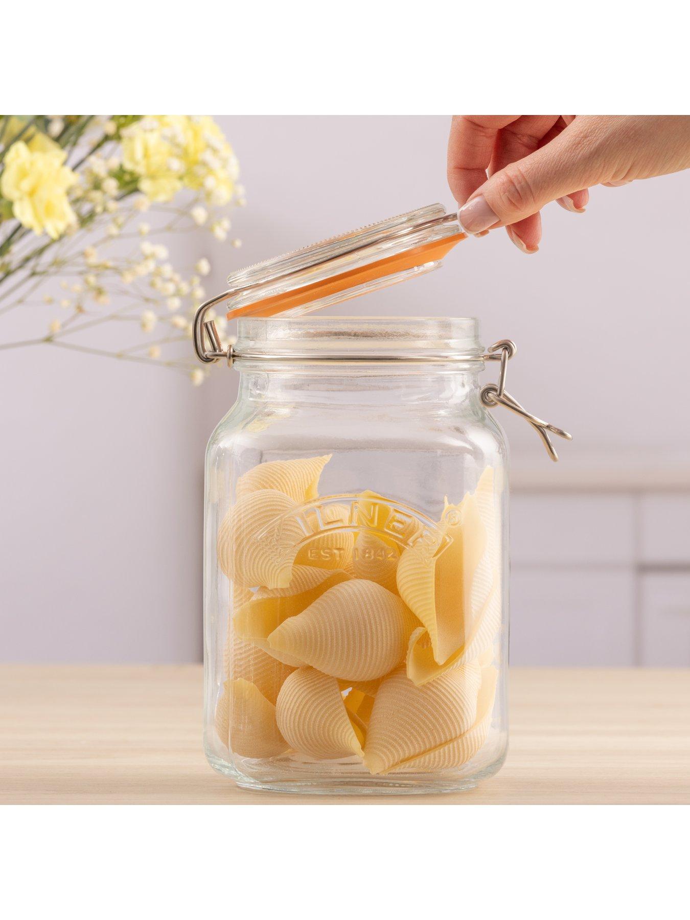 Image 4 of 7 of KILNER Set Of 4 Clip Top Square Jars 1.5 Litre