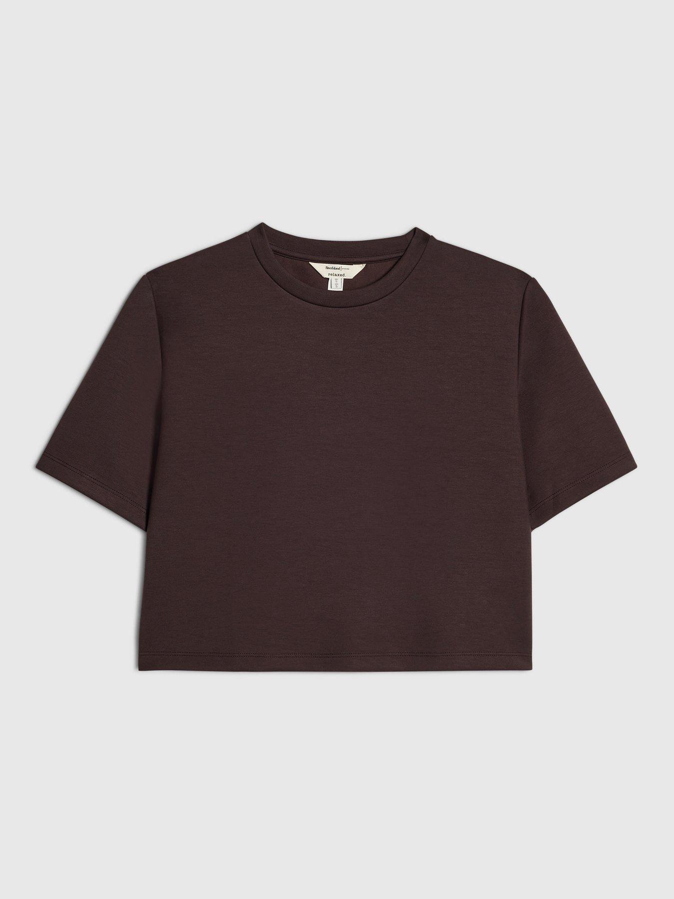 Image 5 of 6 of River Island Premium Shoulder Pad T-Shirt - Brown