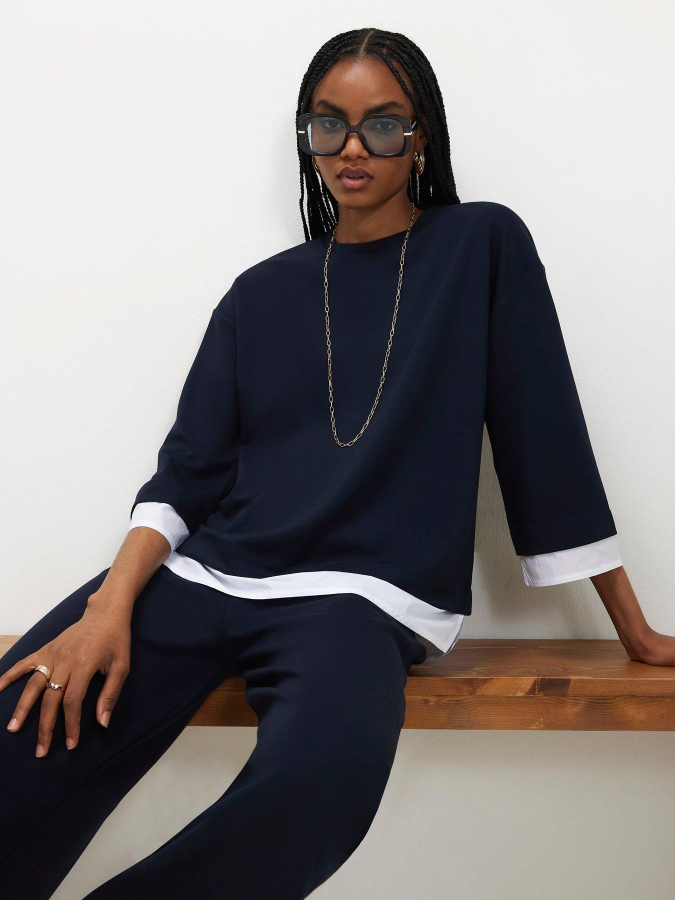 River Island Premium Hybrid Sweatshirt - Blue