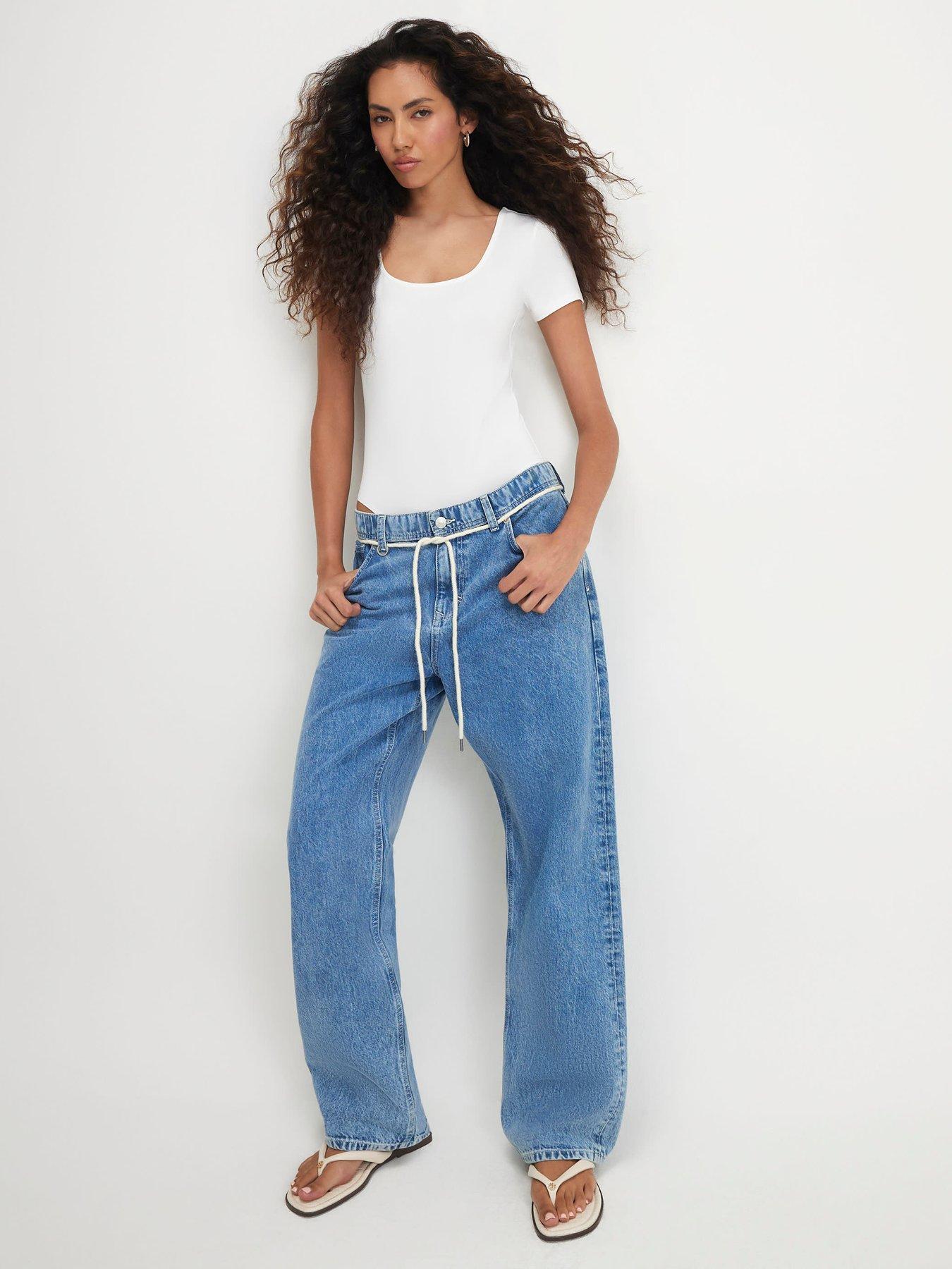 River Island Short Sleeve Scoop Neck Bodysuit - White