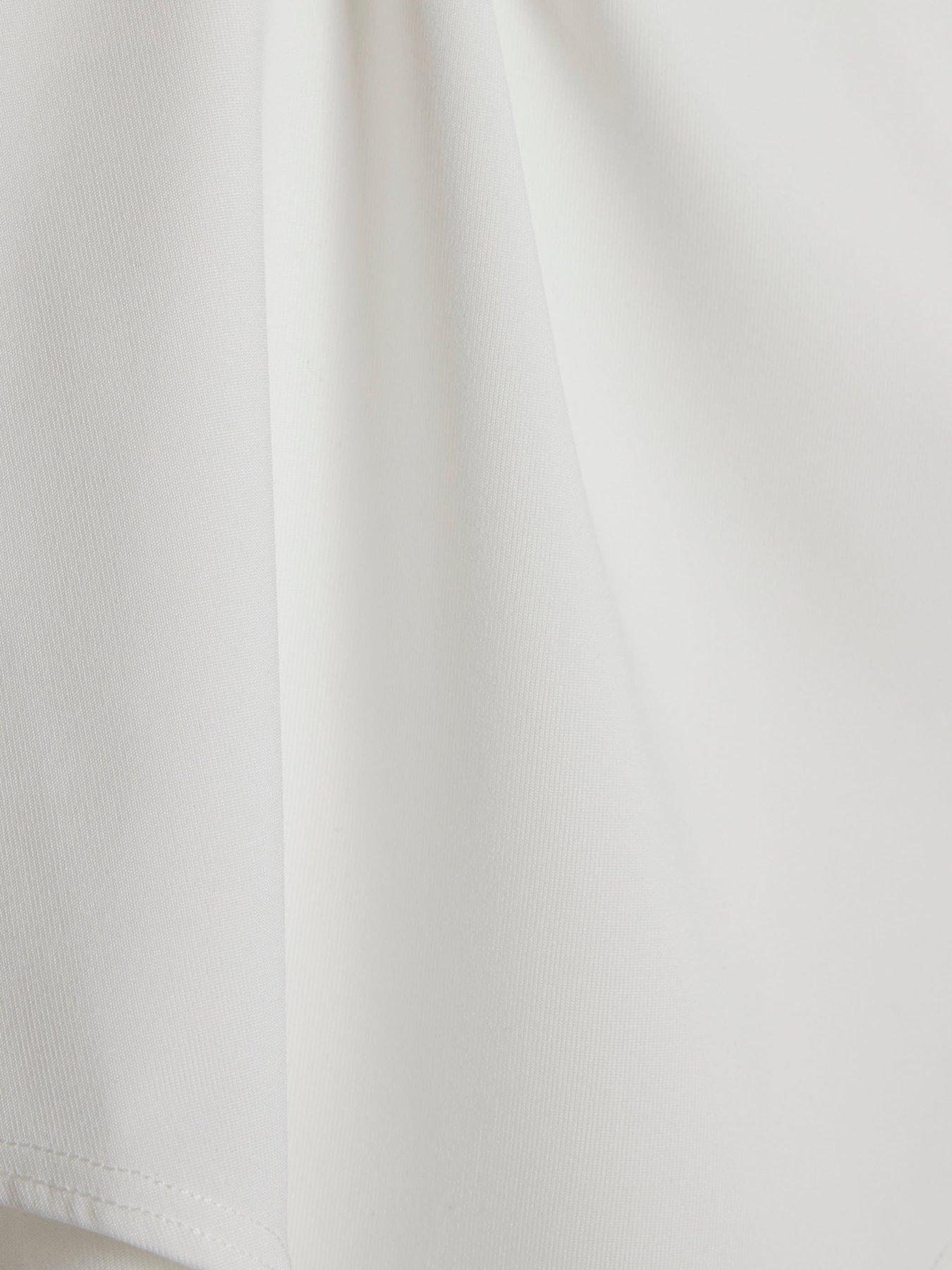 Image 6 of 6 of River Island Short Sleeve Scoop Neck Bodysuit - White