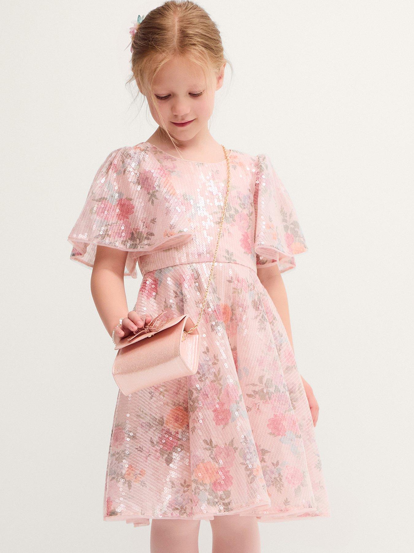 Monsoon Girls Fern Floral Printed Sequin Dress - Multi