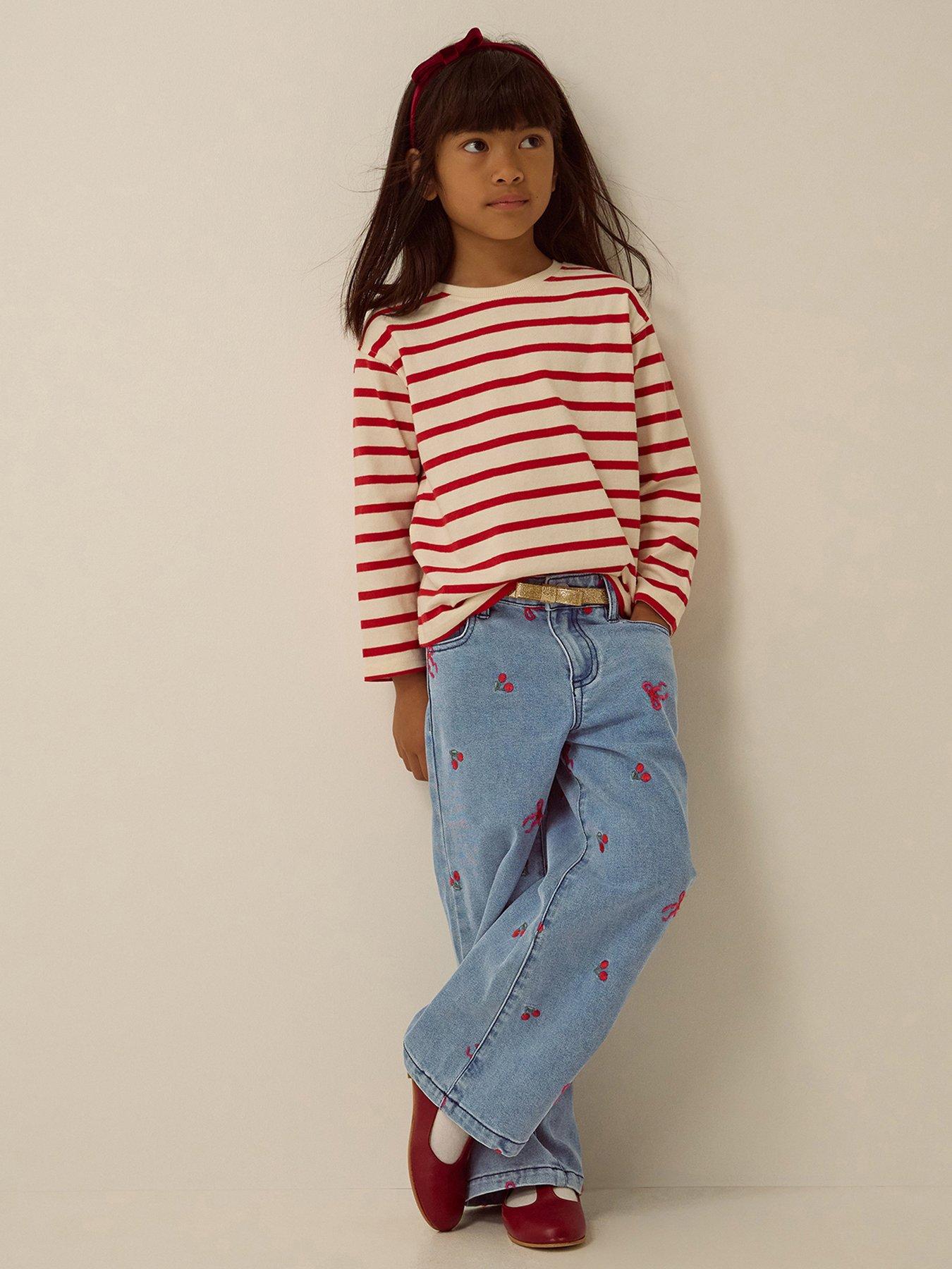 Monsoon Girls Mon Cheri Bow Denm Jeans - Blue