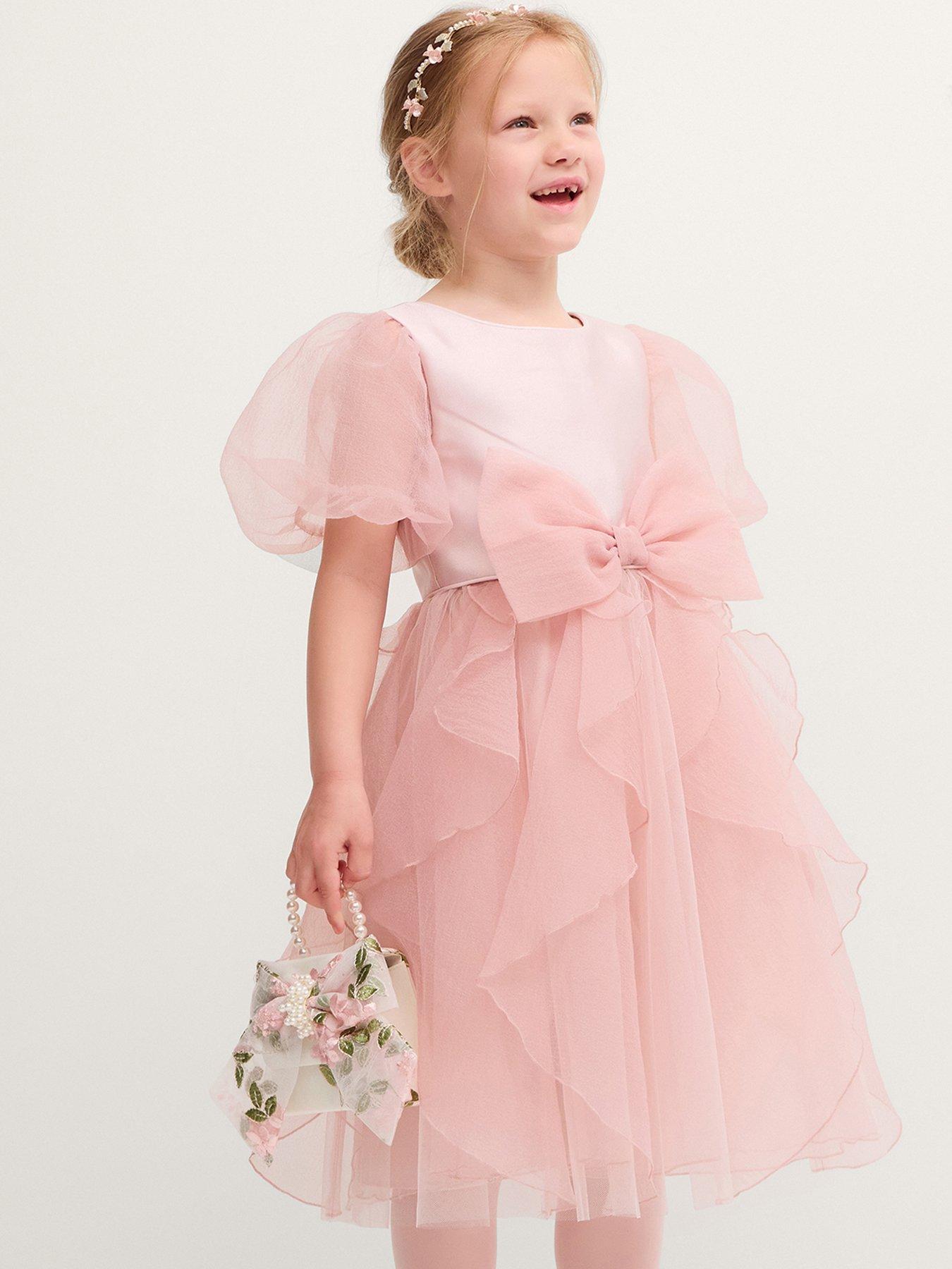 Monsoon Girls Raphela Bow Cancan Dress - Pink