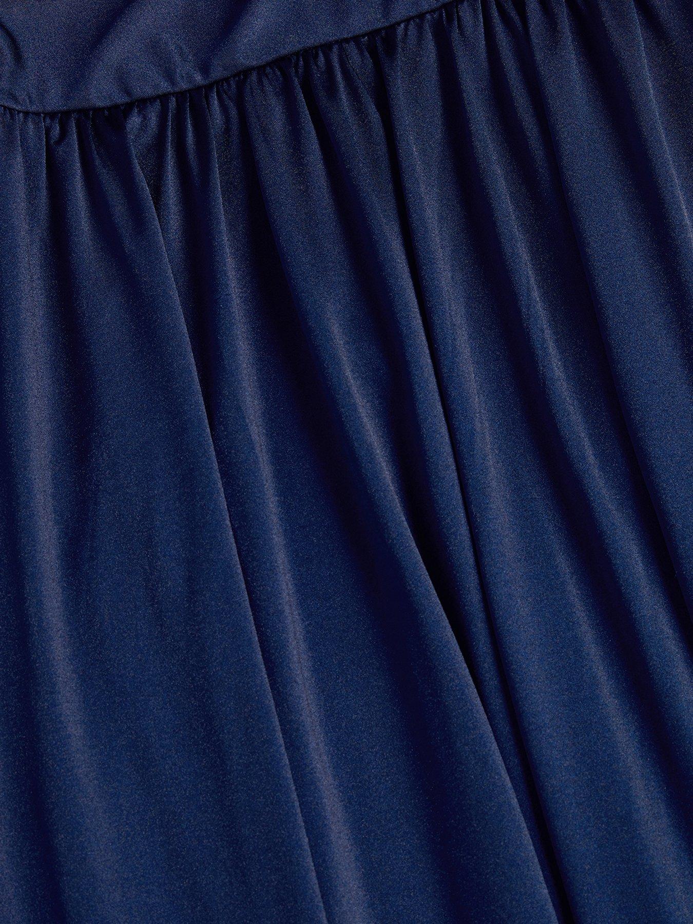 Image 3 of 3 of Monsoon Avery Cowl Neck Prom Dress - Navy