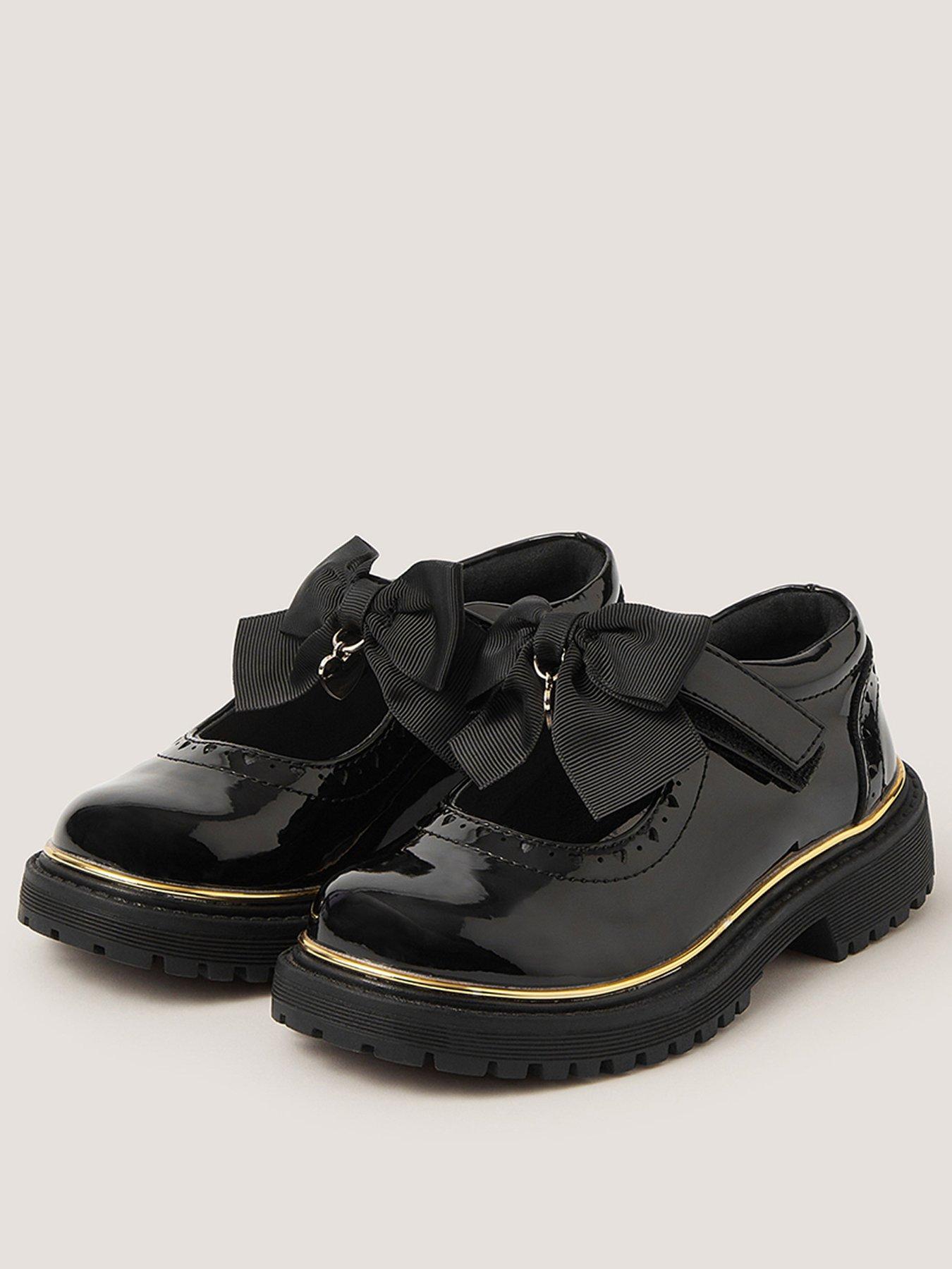 Image 2 of 4 of Monsoon Girls Brogue Mary Jane Bow Shoes - Black