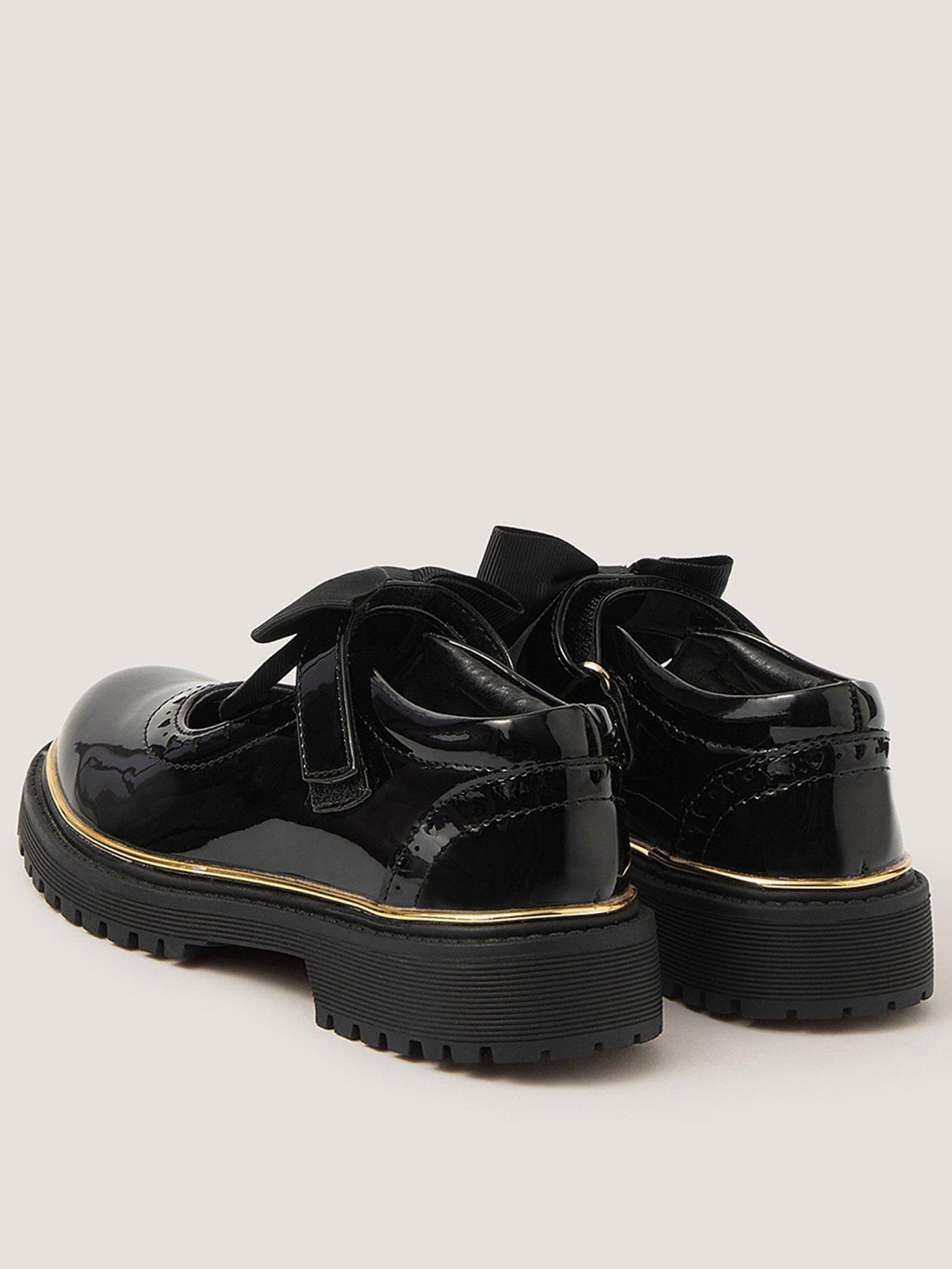 Image 3 of 4 of Monsoon Girls Brogue Mary Jane Bow Shoes - Black