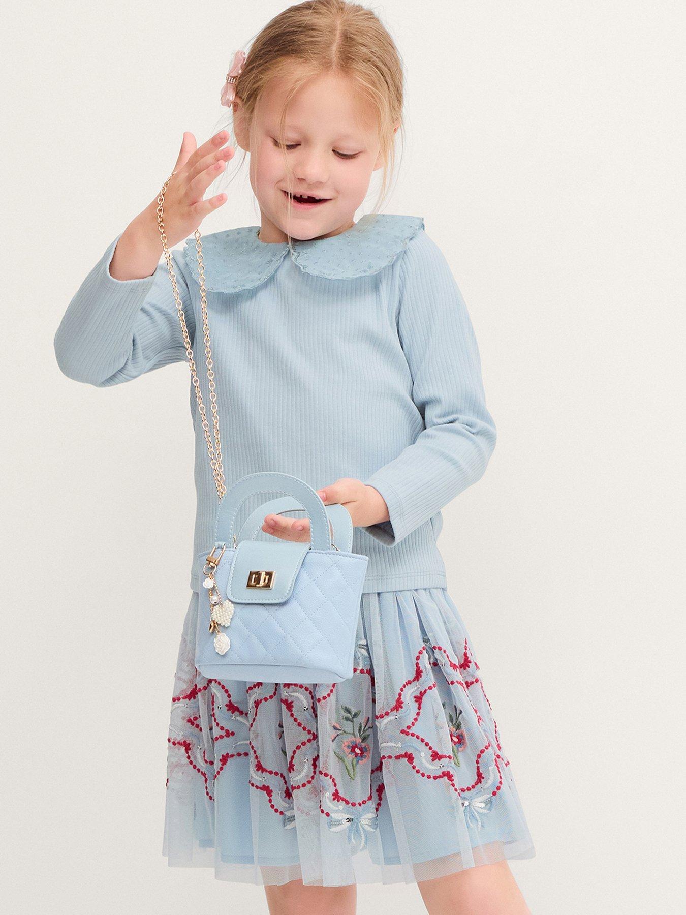 Monsoon Girls Mon Cheri Ribbed Disco Set - Blue
