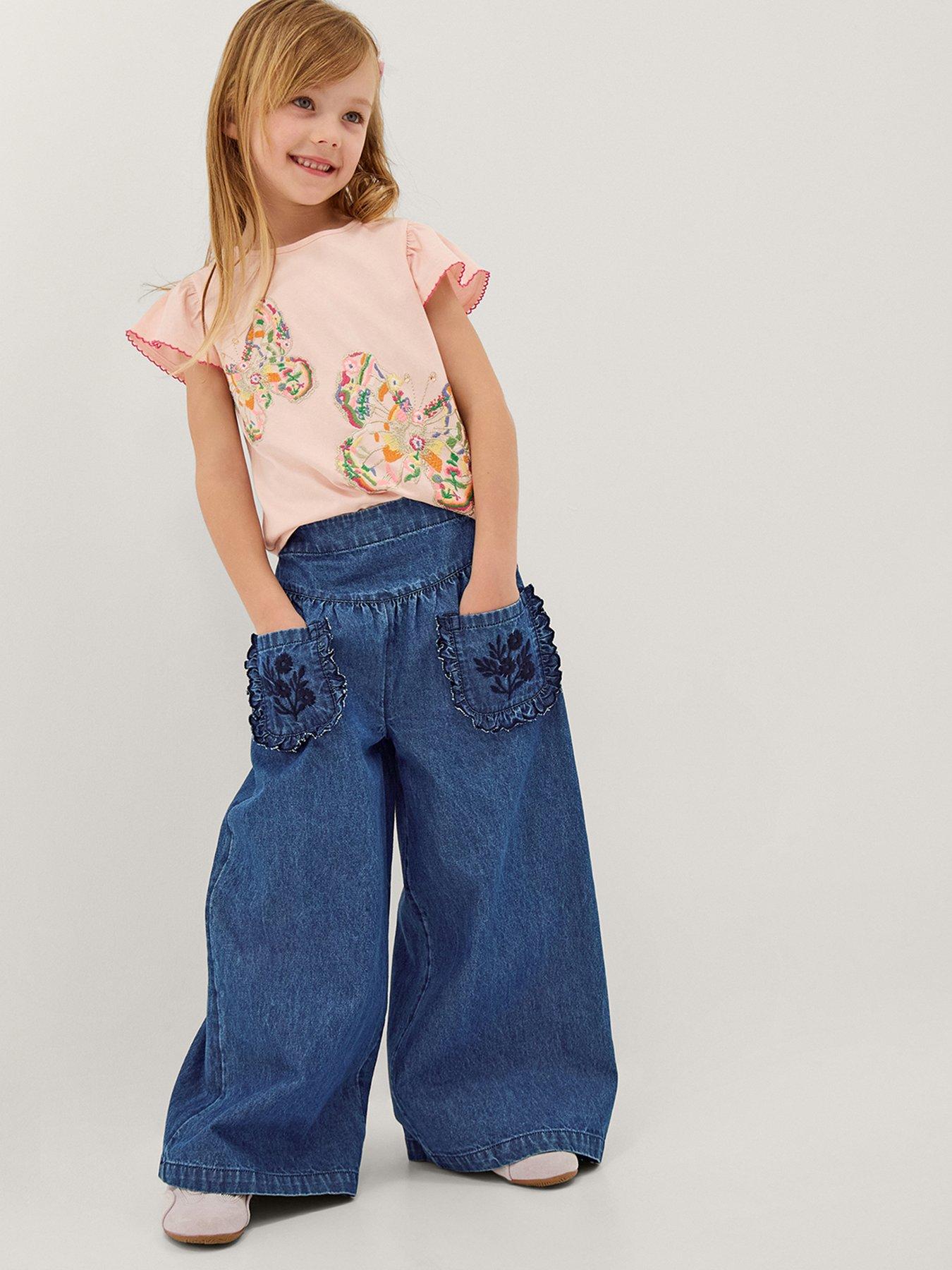 Monsoon Girls Scallop Trousers - Blue