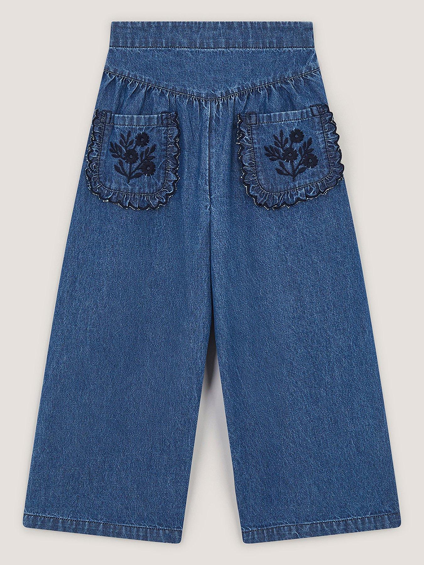 Image 2 of 4 of Monsoon Girls Scallop Trousers - Blue