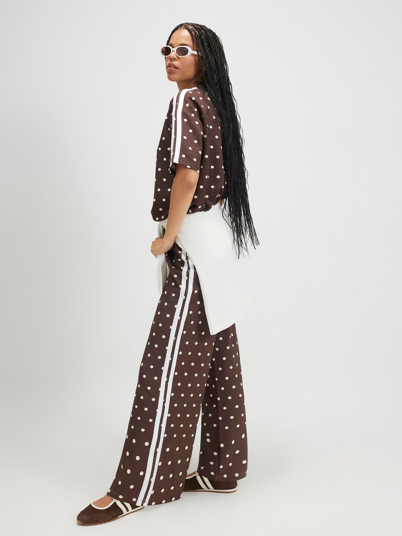 River Island Polka Dot Neoprene Tape Co-Ord Trouser - Brown