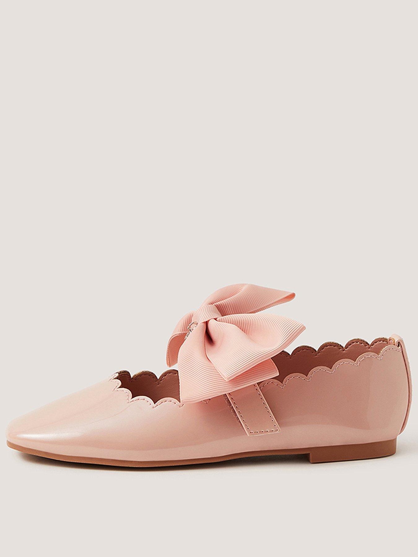 Monsoon Girls Patent Bow Ballerina Shoes - Pink