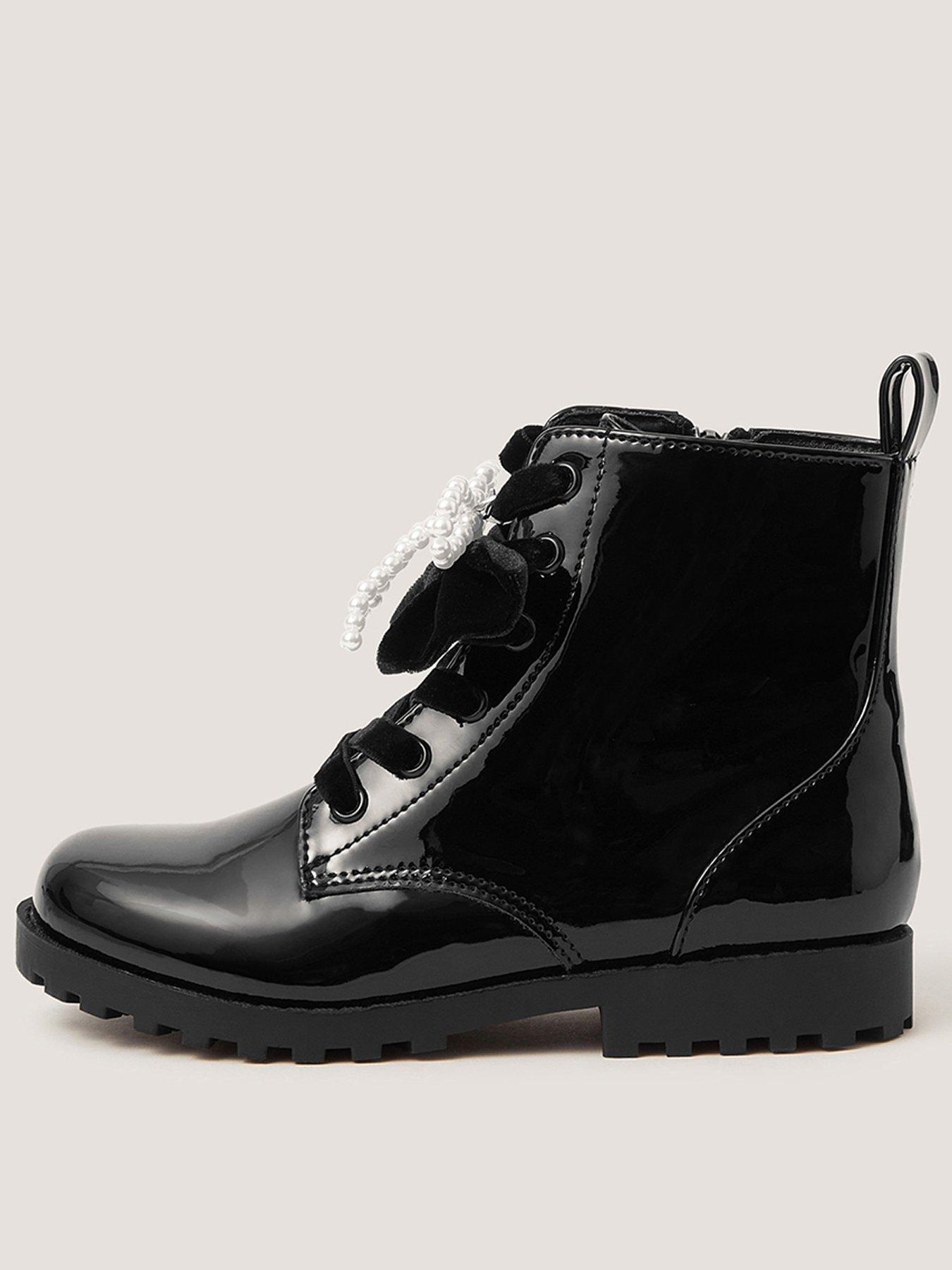 Monsoon Girls Lace Up Boots - Black