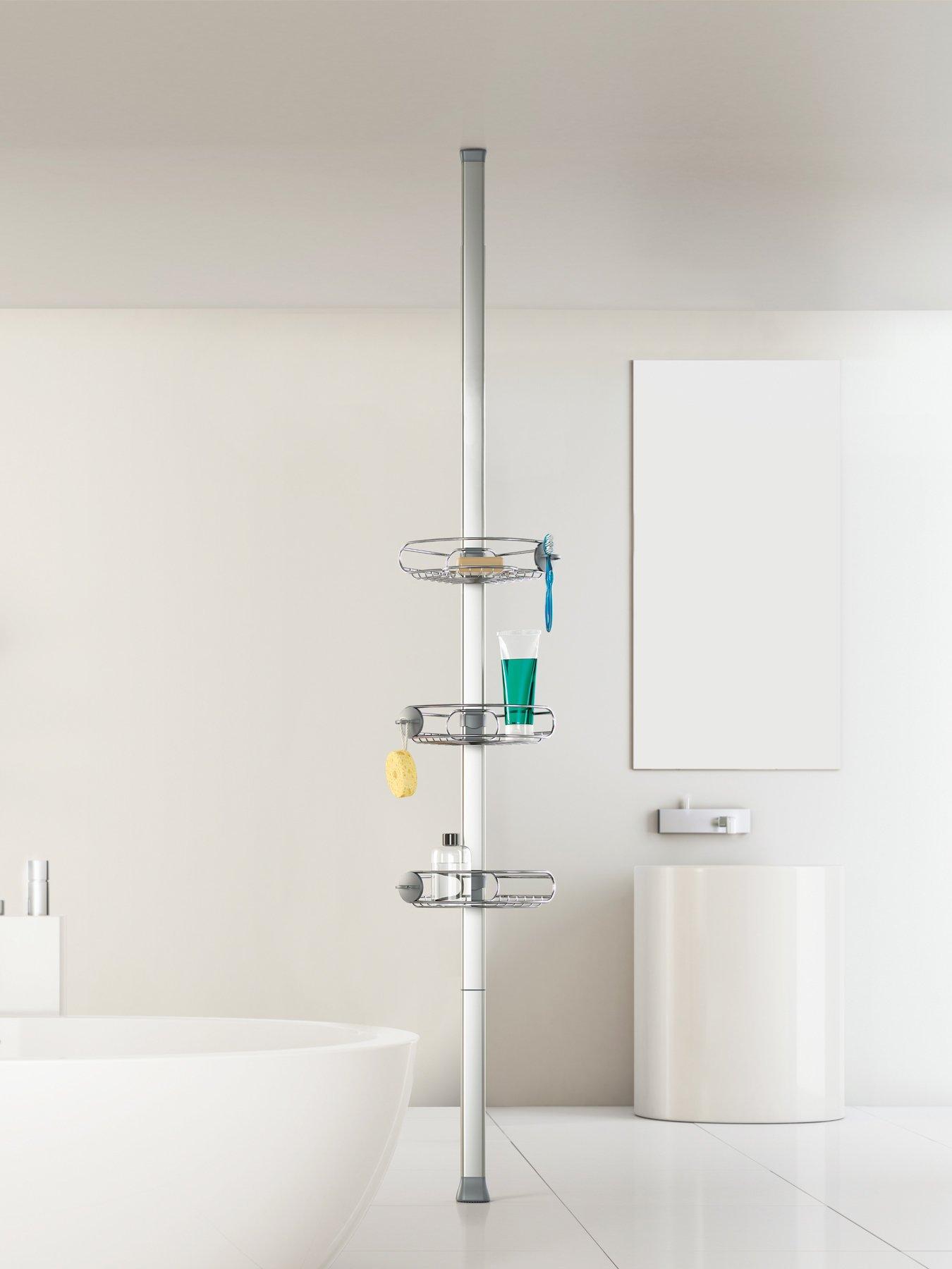 Simplehuman (2) 8' Tension Shower Caddy, Stainless Steel & Adonised Alum