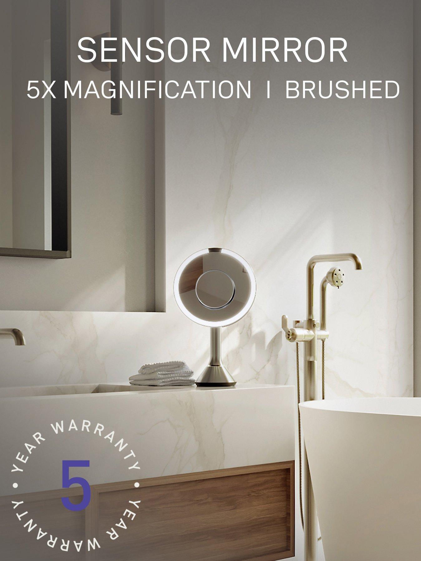 Image 3 of 7 of Simplehuman Sensor Makeup Mirror With 10X Detail Mirror, 5X Magnified, Brushed Stainless Steel