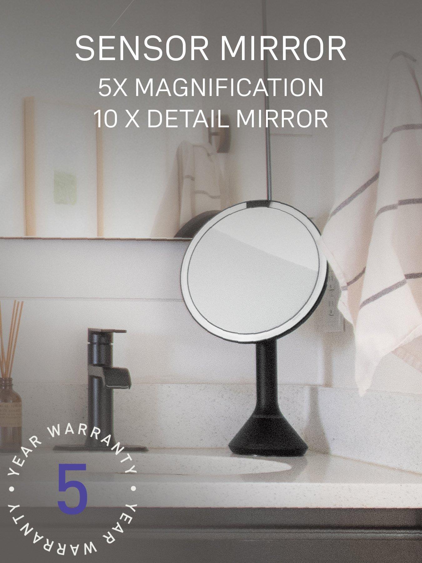 Image 3 of 7 of Simplehuman Sensor Makeup Mirror With 10X Detail Mirror, 5X Magnified, Matte Black Steel