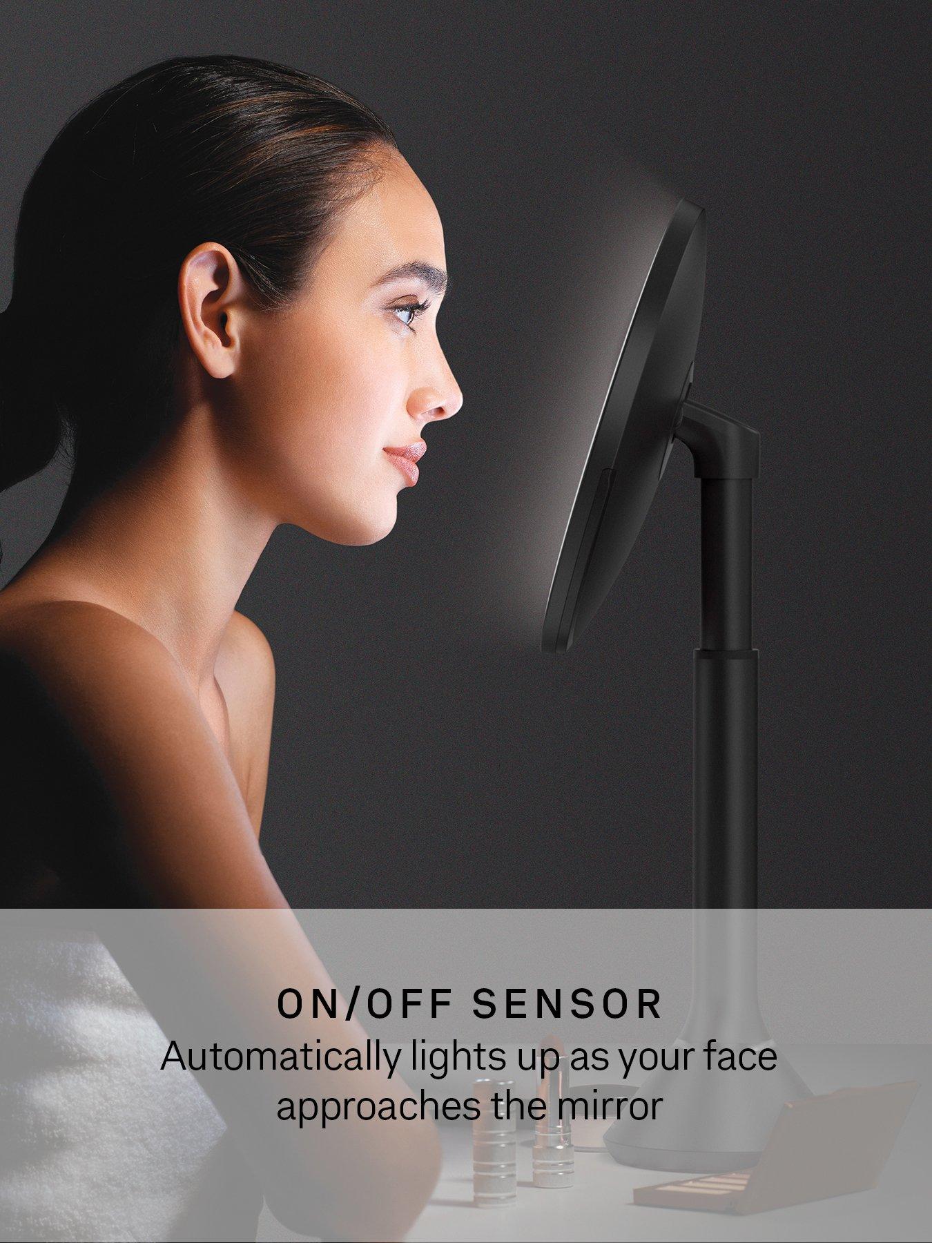Image 4 of 7 of Simplehuman Sensor Makeup Mirror With 10X Detail Mirror, 5X Magnified, Matte Black Steel