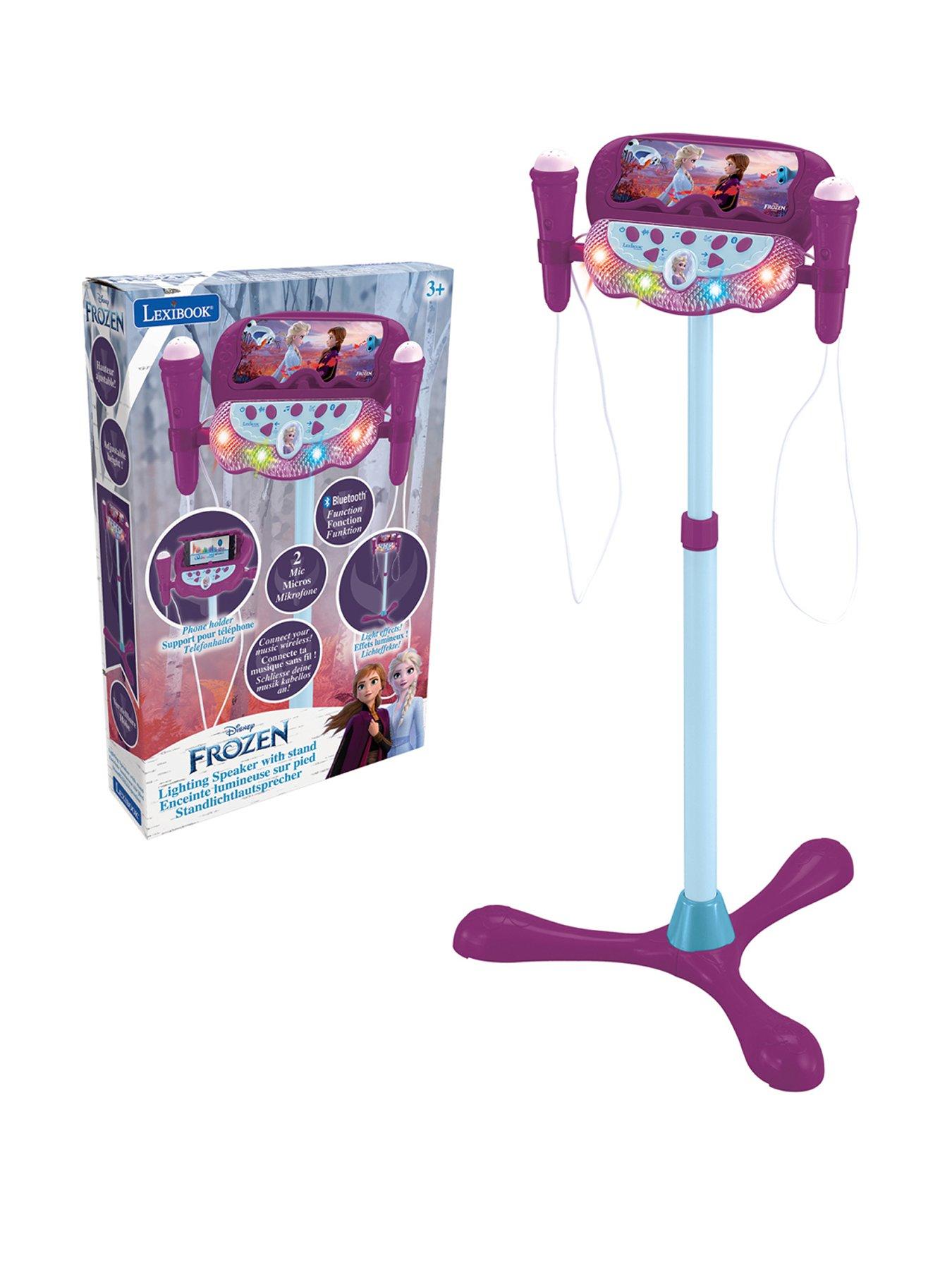 Disney Frozen Frozen Adjustable Stand with 2 Mic with Voice Effects, Lights, Speaker, Bluetooth speaker