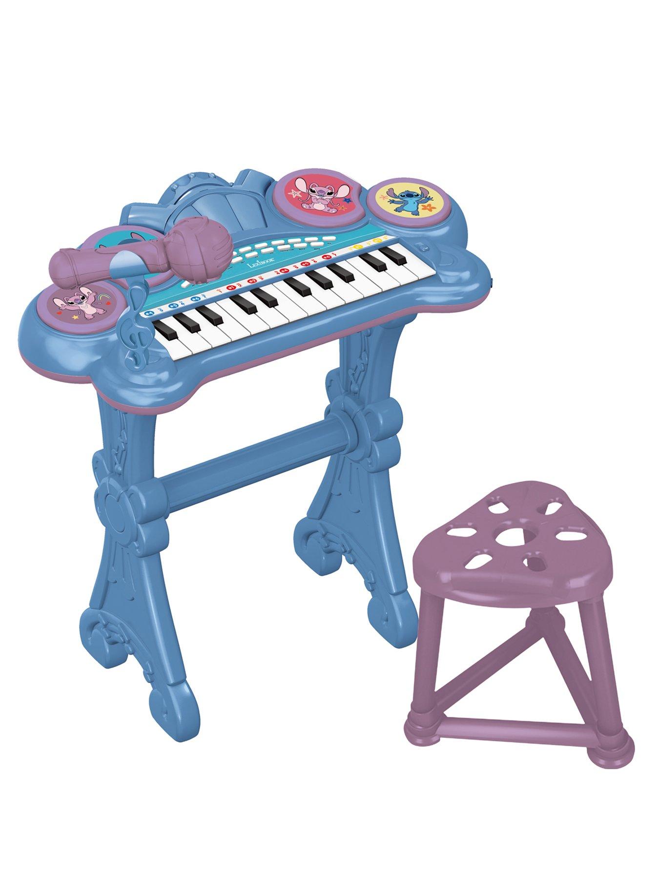 Image 2 of 7 of Disney Stitch Electronic keyboard with seat and microphone, 24 lighting keys to teach music and Aux-in cable