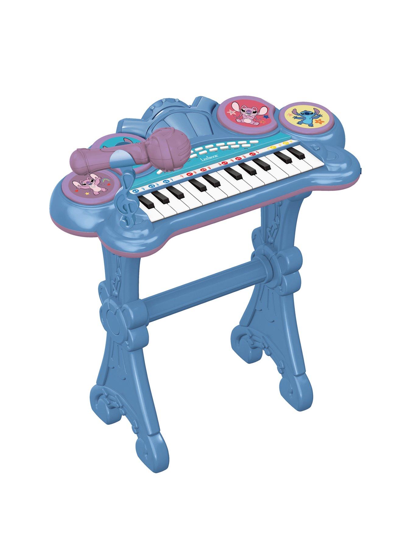 Image 4 of 7 of Disney Stitch Electronic keyboard with seat and microphone, 24 lighting keys to teach music and Aux-in cable