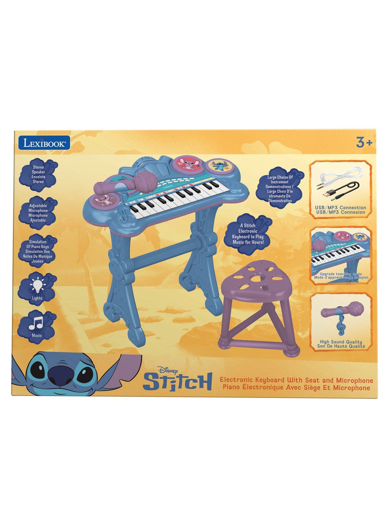 Image 5 of 7 of Disney Stitch Electronic keyboard with seat and microphone, 24 lighting keys to teach music and Aux-in cable