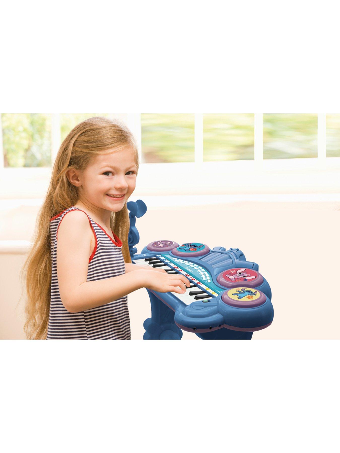 Image 6 of 7 of Disney Stitch Electronic keyboard with seat and microphone, 24 lighting keys to teach music and Aux-in cable