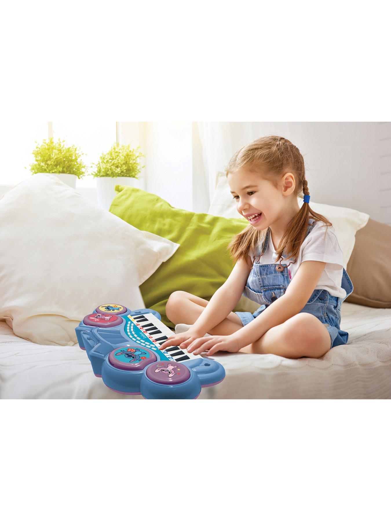 Image 7 of 7 of Disney Stitch Electronic keyboard with seat and microphone, 24 lighting keys to teach music and Aux-in cable