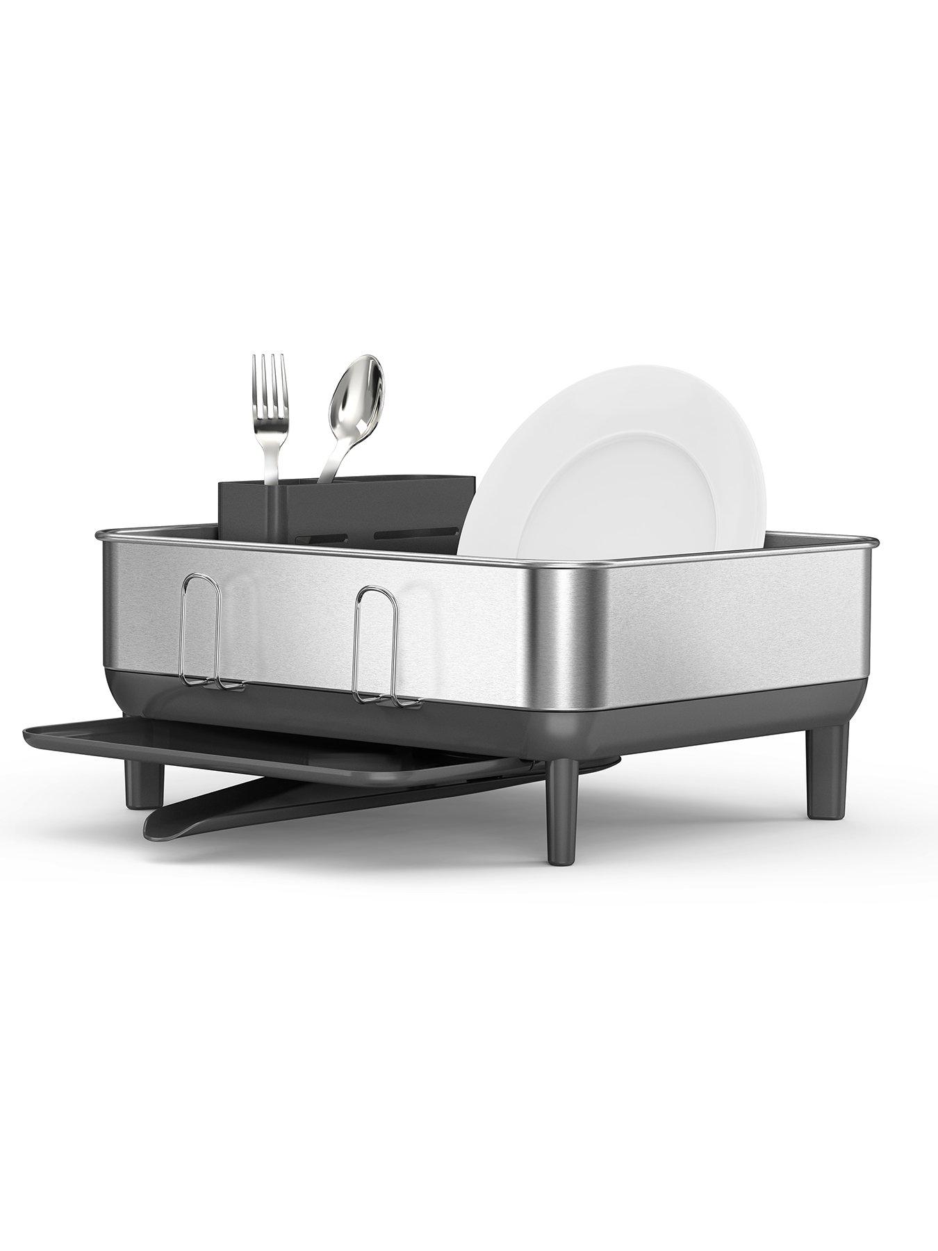 Image 3 of 7 of Simplehuman Compact Steel Frame Dishrack, Grey