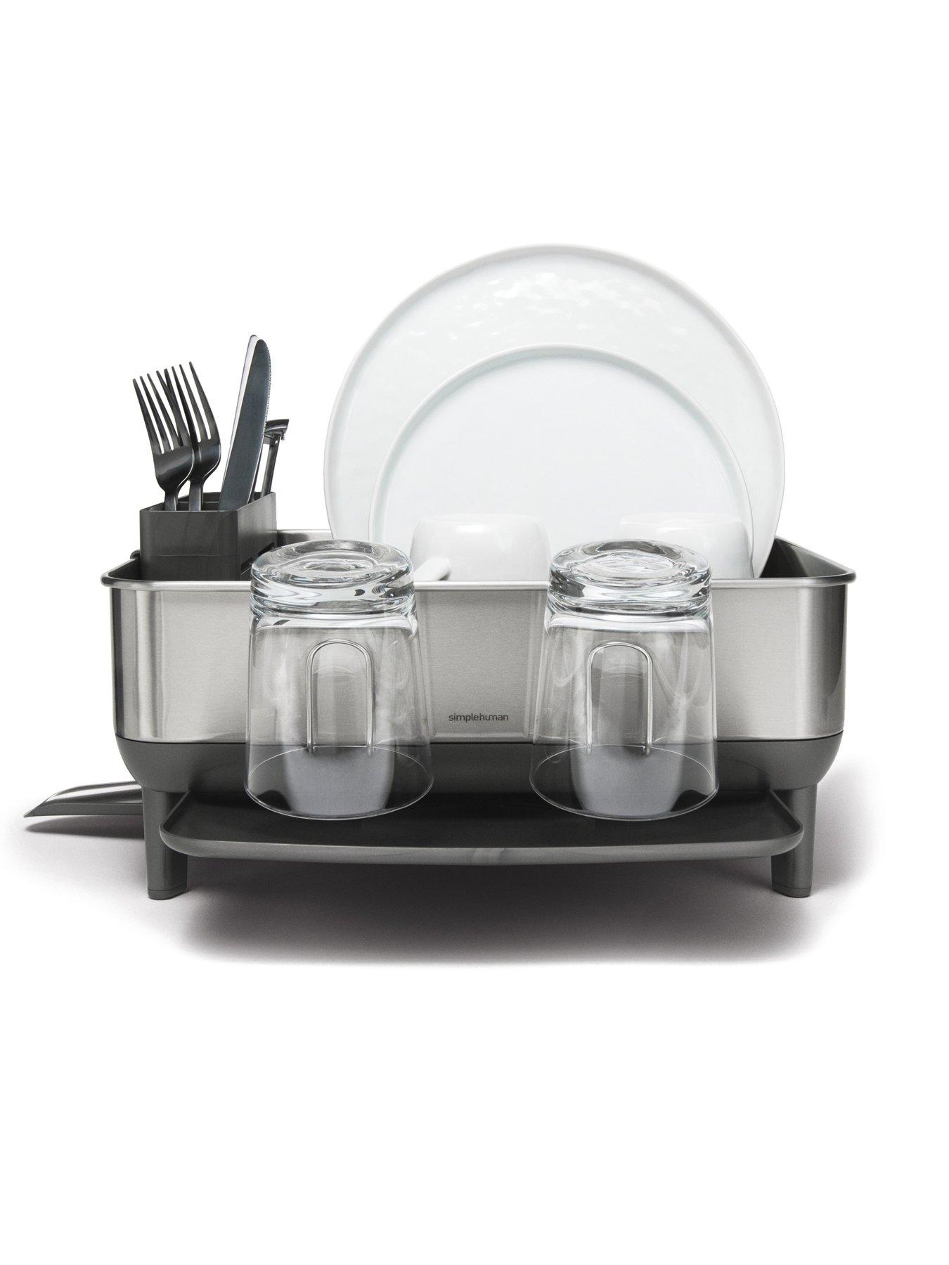 Image 6 of 7 of Simplehuman Compact Steel Frame Dishrack, Grey