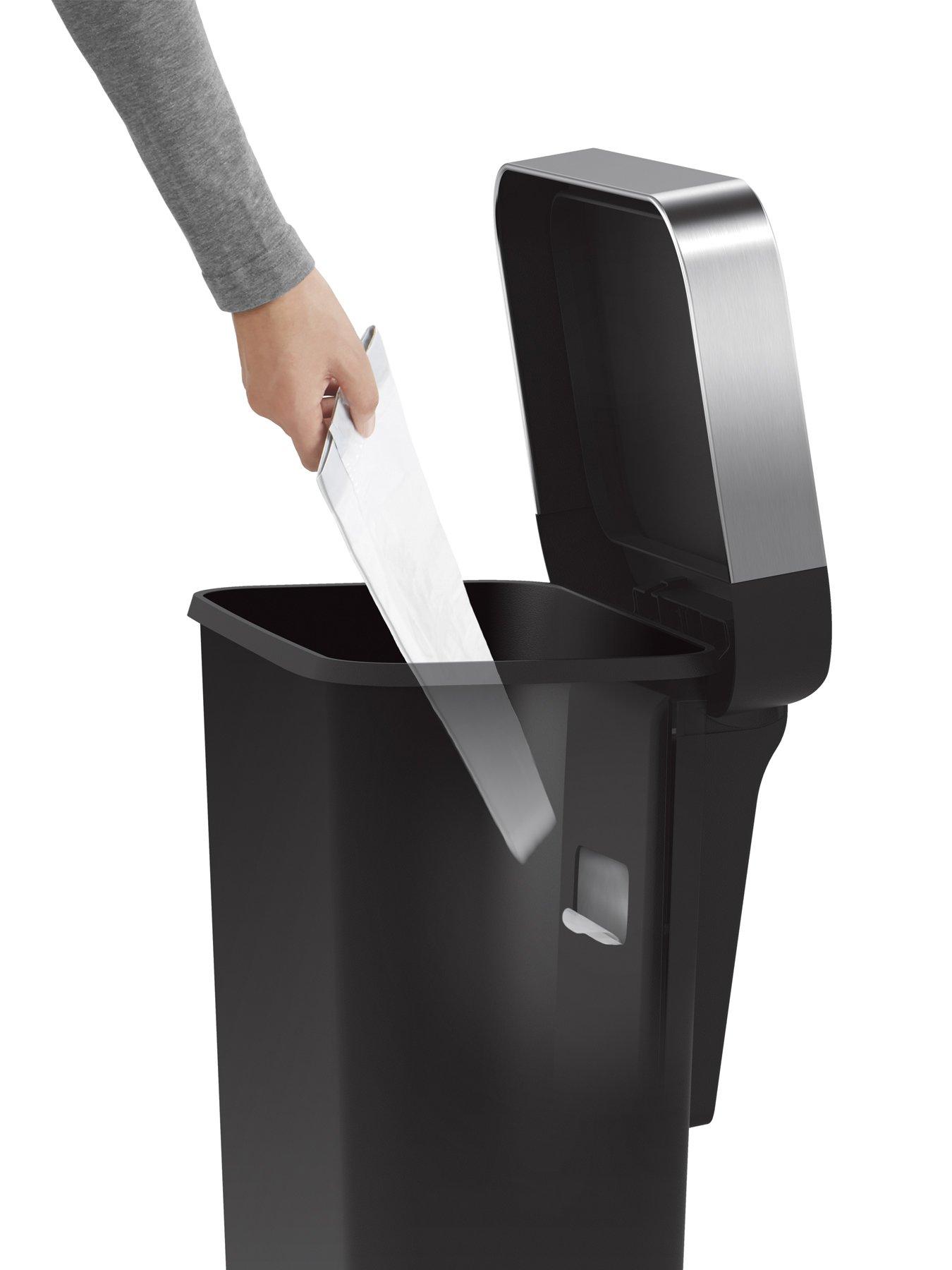 Image 5 of 7 of Simplehuman 45l Rectangular Pedal Bin W/steel Trim, Black