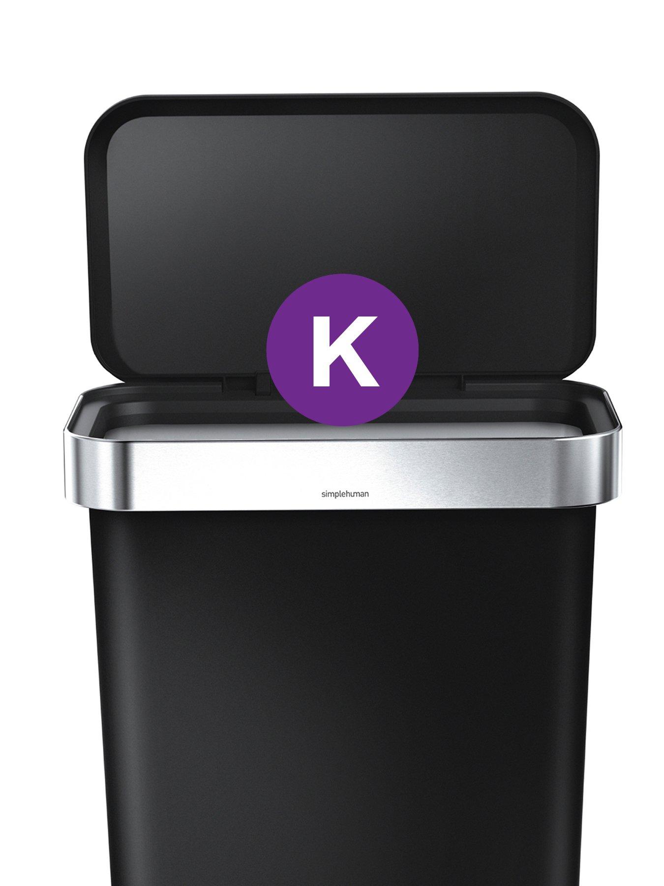 Image 6 of 7 of Simplehuman 45l Rectangular Pedal Bin W/steel Trim, Black