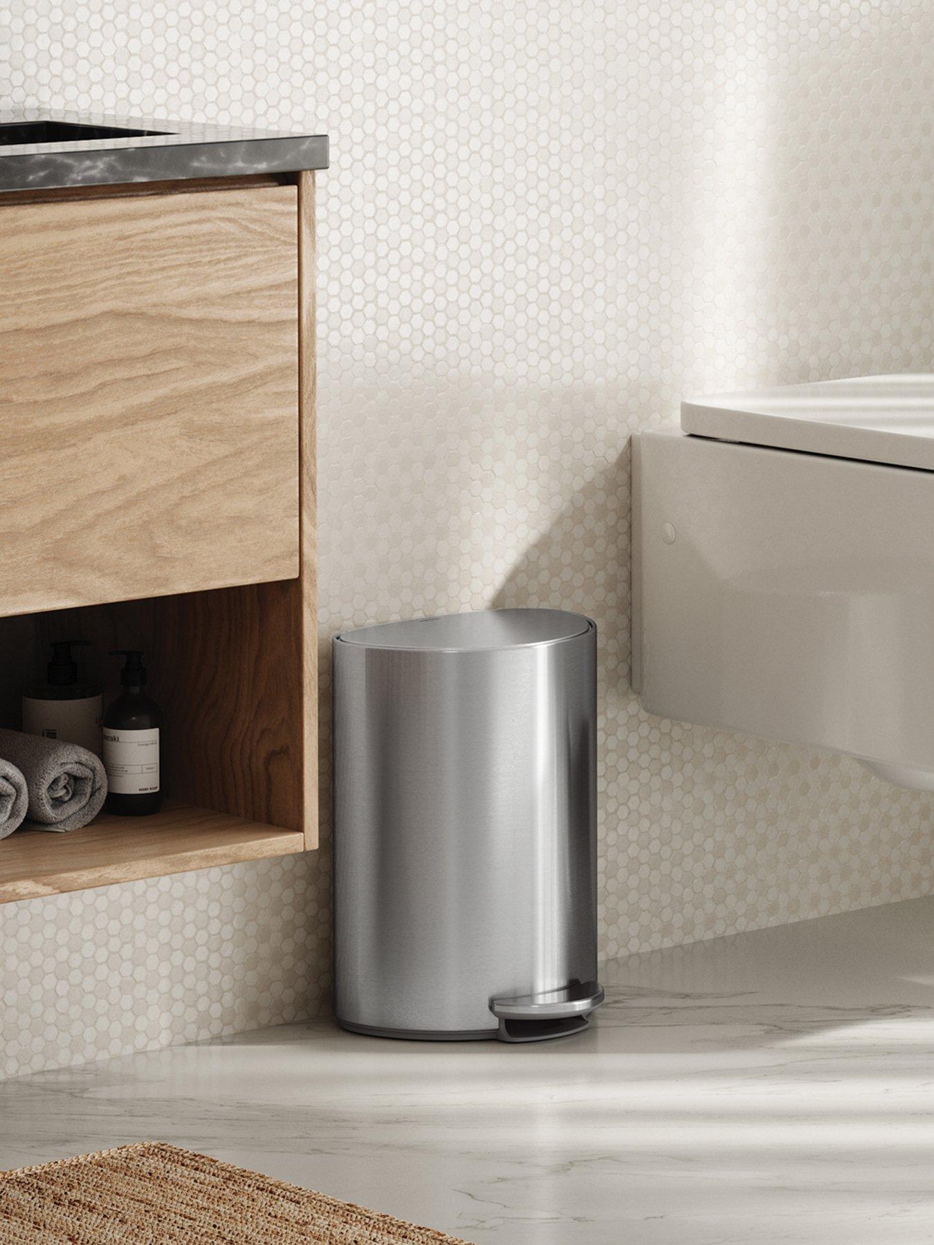 Image 1 of 7 of Simplehuman 6l Semi Round Pedal Bin, Brushed