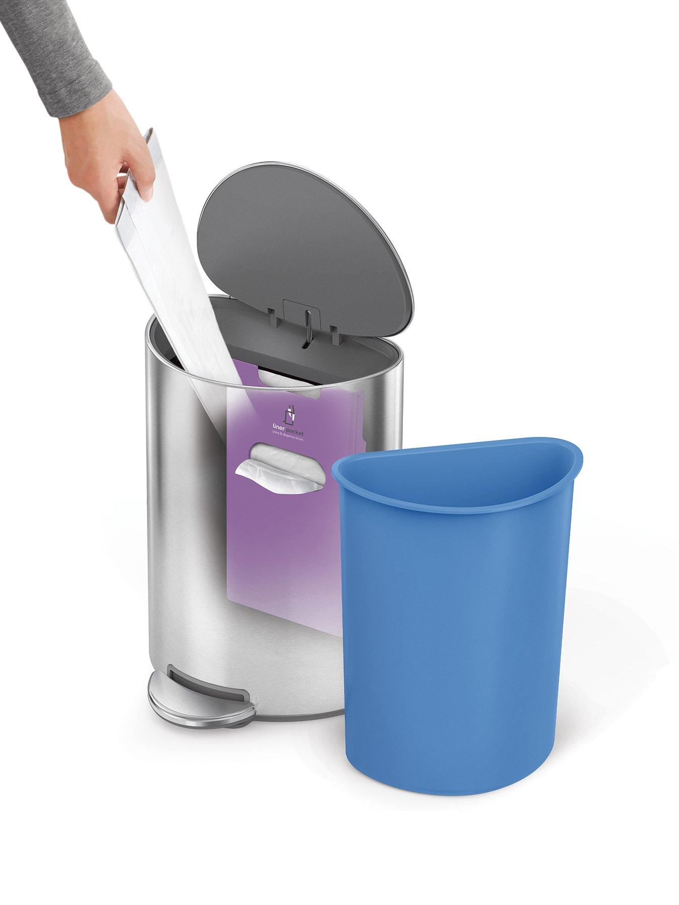 Image 4 of 7 of Simplehuman 6l Semi Round Pedal Bin, Brushed