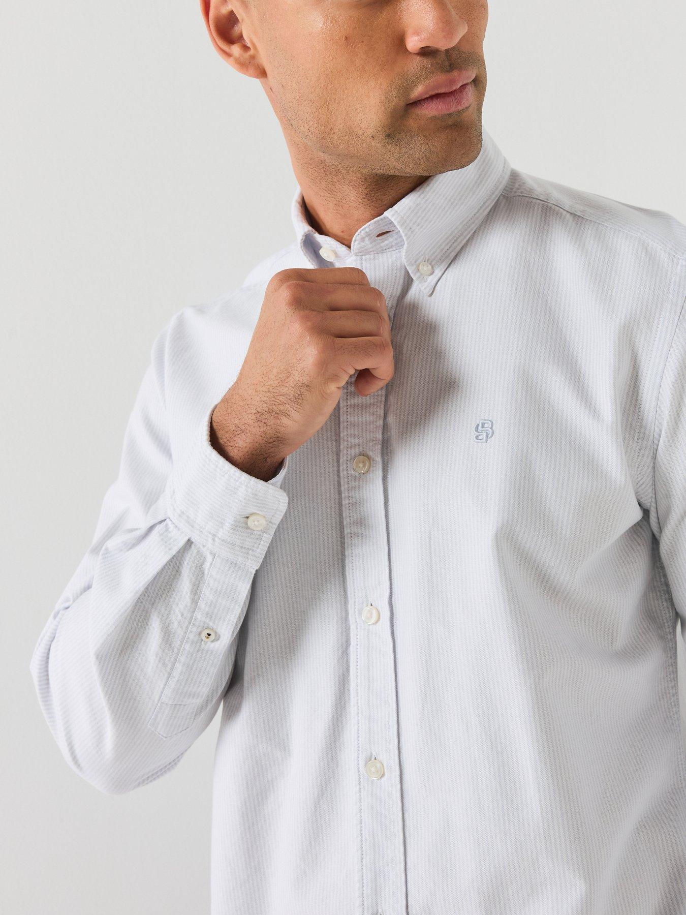 Image 5 of 6 of BOSS Mens H-Liam Button-Down Regular Fit Shirt - Blue
