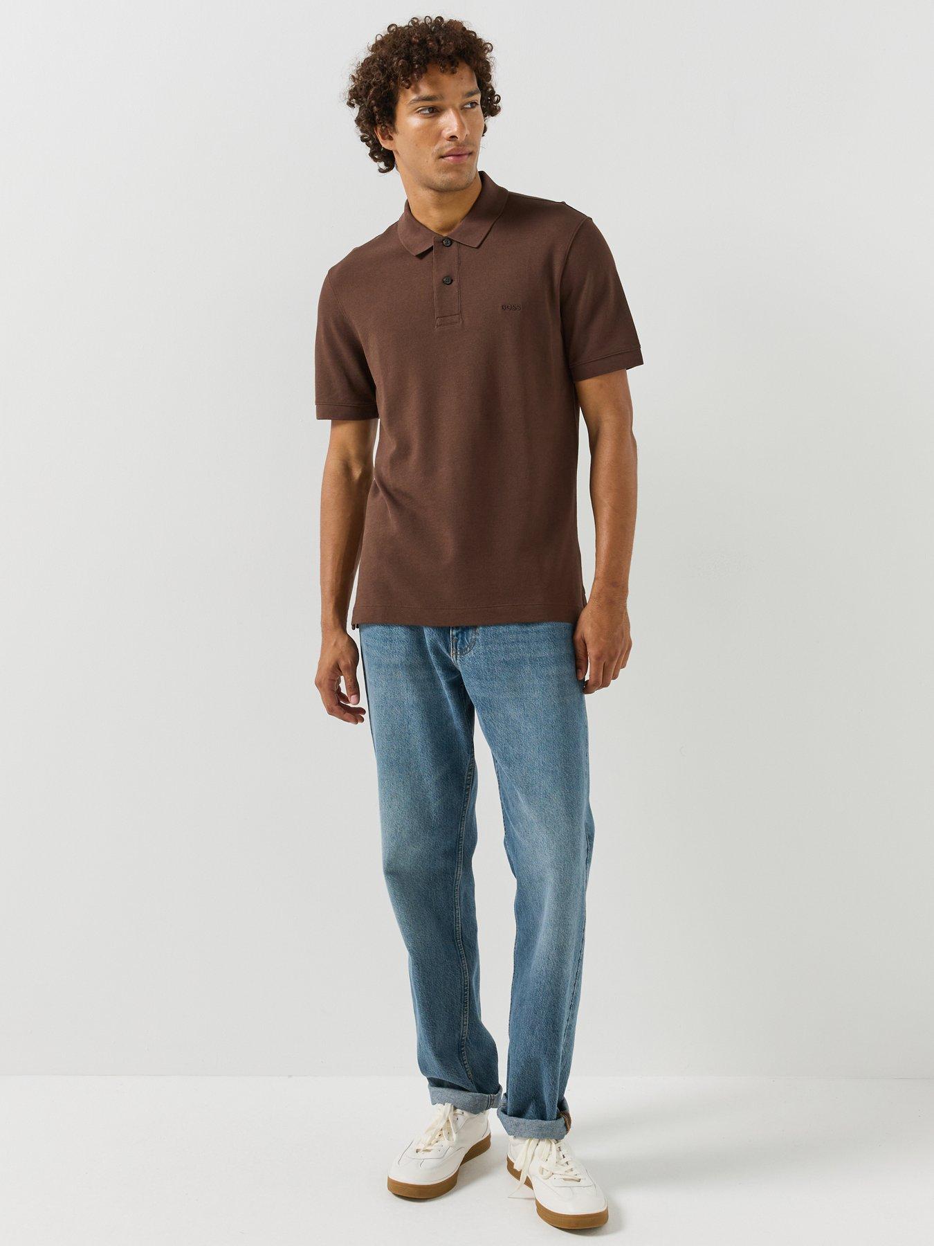 Image 3 of 6 of BOSS Boss Pallas Short Sleeve Polo - Brown